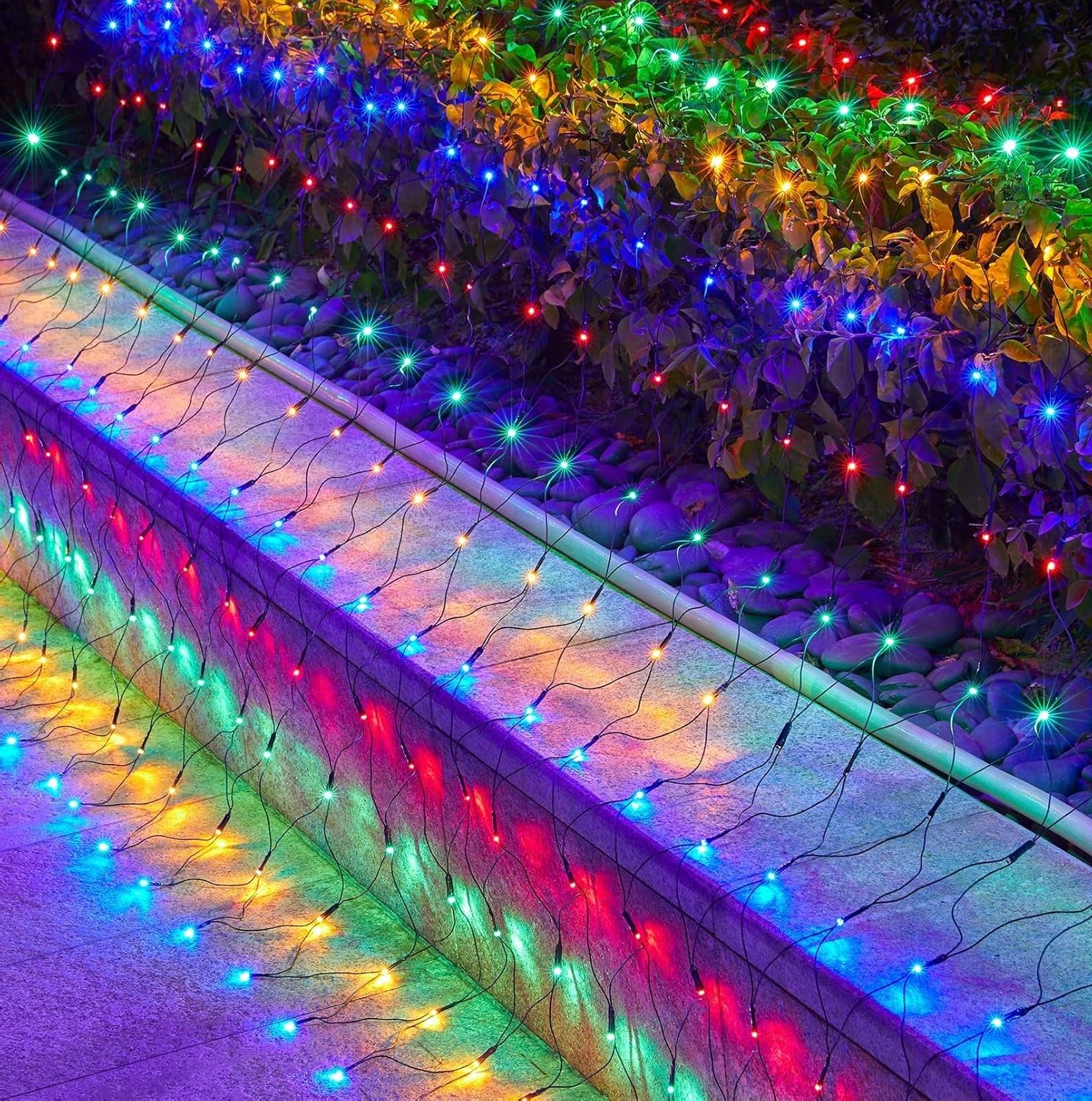 12 x 5FT 360 LED Christmas Net Lights Outdoor for bushes, Waterproof IP65 12 Mod