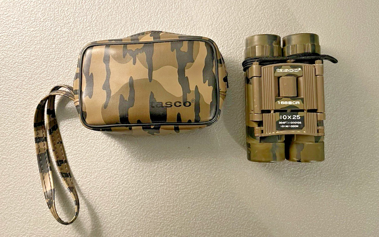 Tasco Binoculars 168BCR 10x25 with Case Camo Design Folding Compact Field