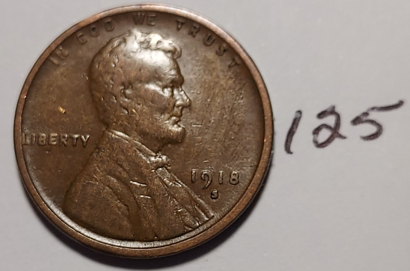 1918-S Lincoln Wheat Cent   Fine   #125
