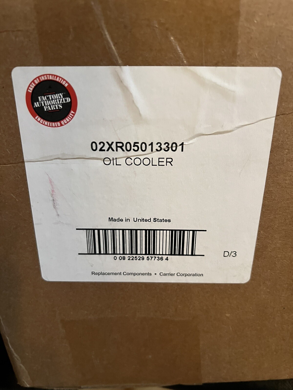 02xr05013301 Carrier Oem Oil Cooler