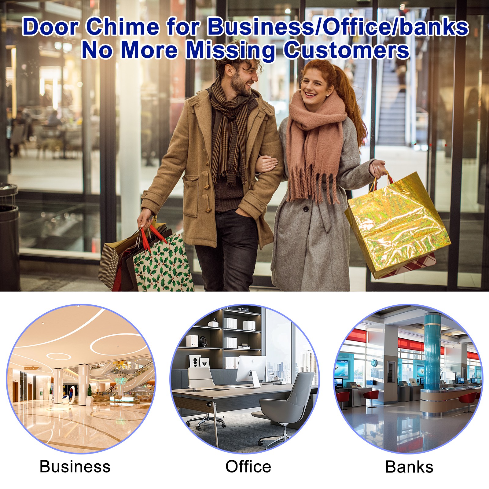 918FT Long Range Wireless Door Chime Entry Motion Sensor Alarm LED Flash