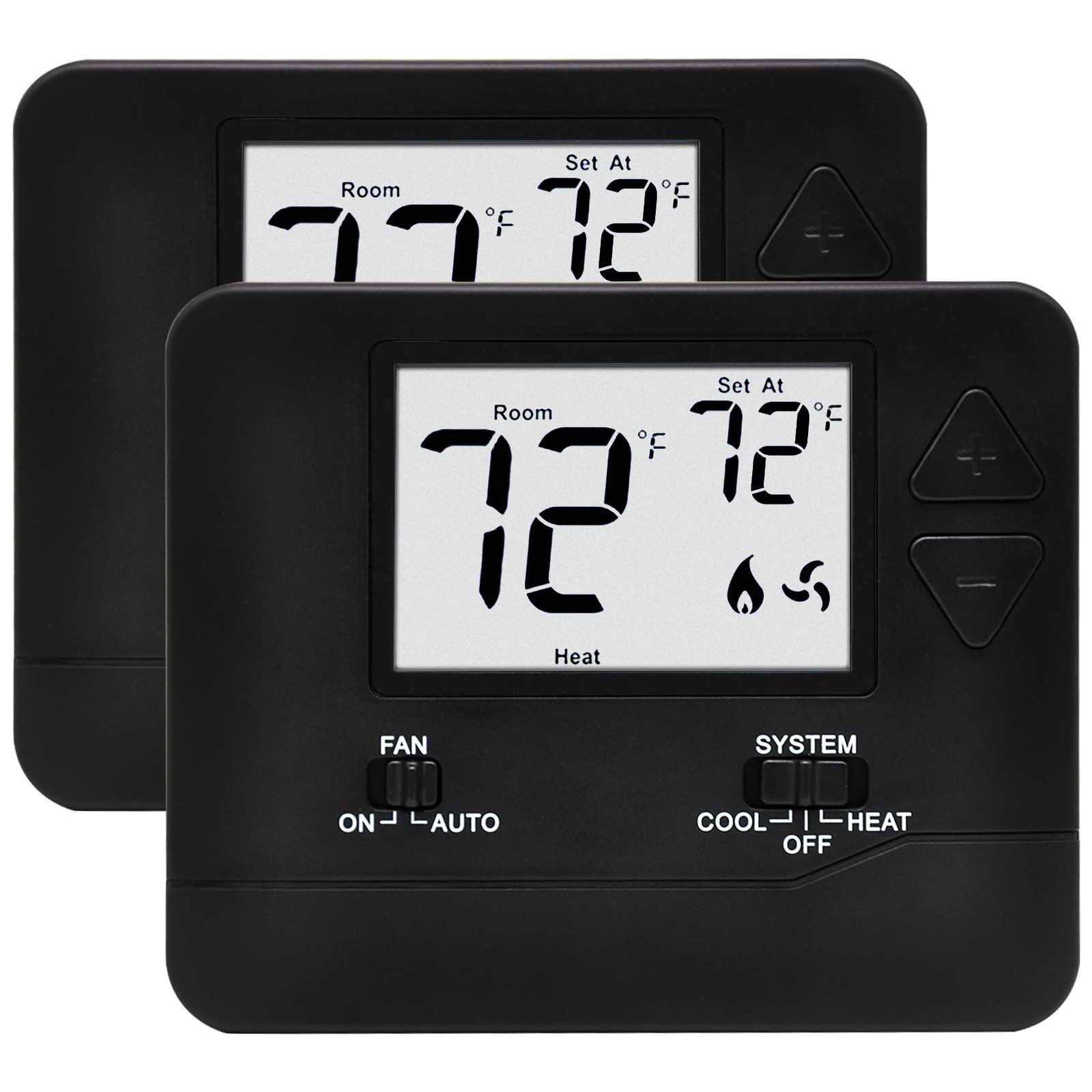 2 Pack Non-Programmable Digital Thermostat for Home, up to 1 Heat/1 Cool with...