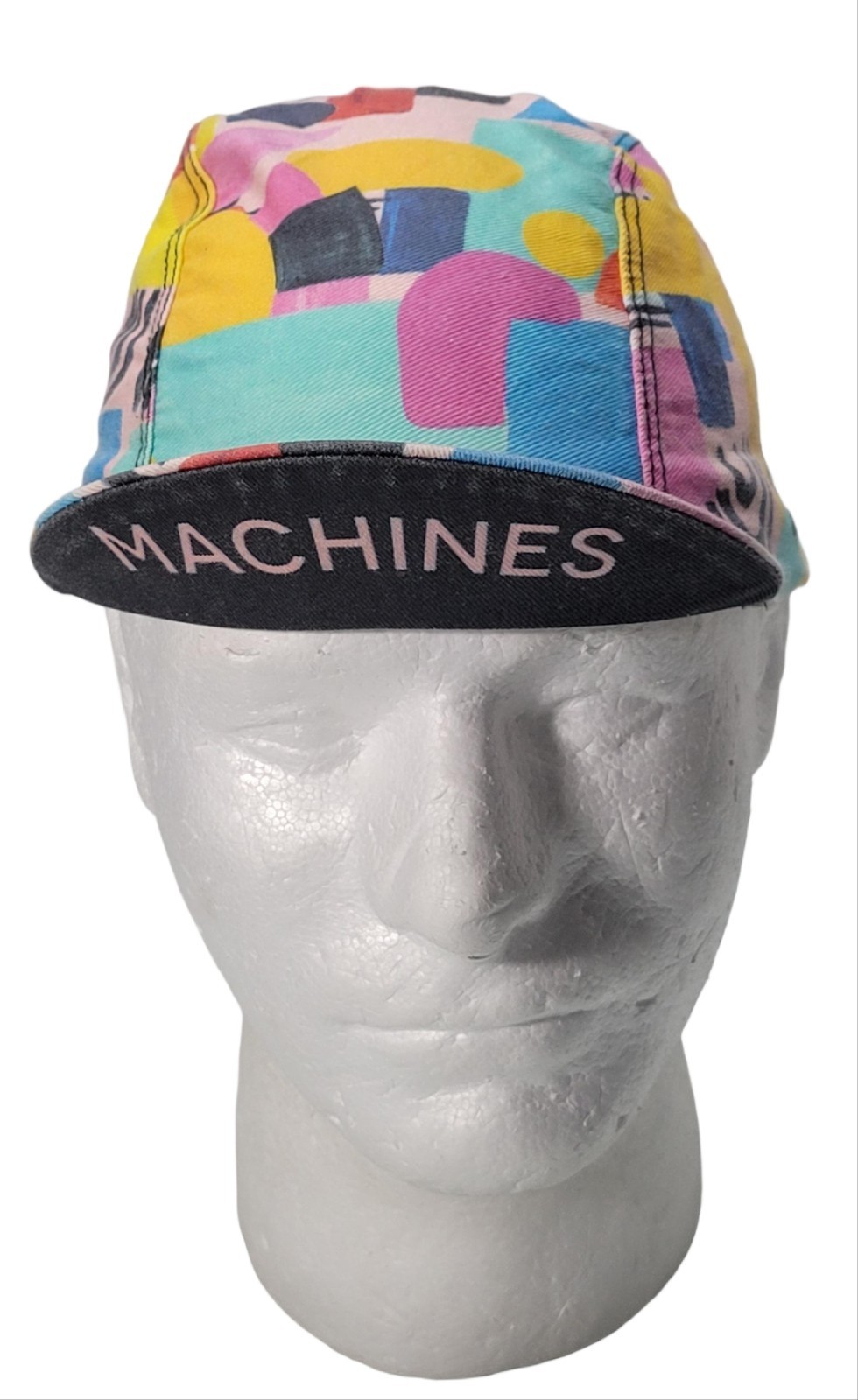 Machines For Freedom Cycling Hat Multicolored Geometric 100% Cotton Made In USA
