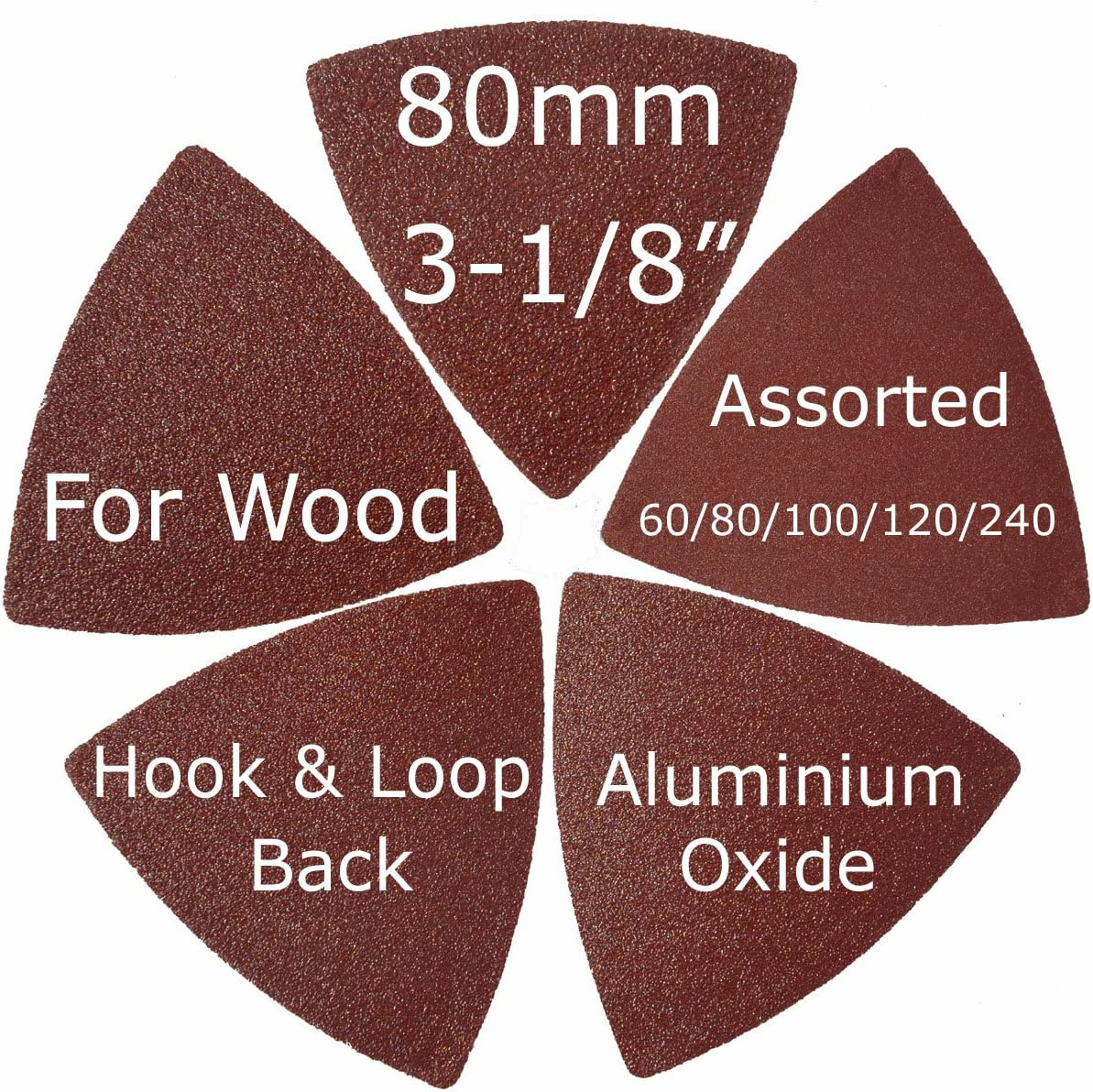 Oscillating Multi Tool Sanding Kit - 105 Pcs Including Triangle & Finger Sanding