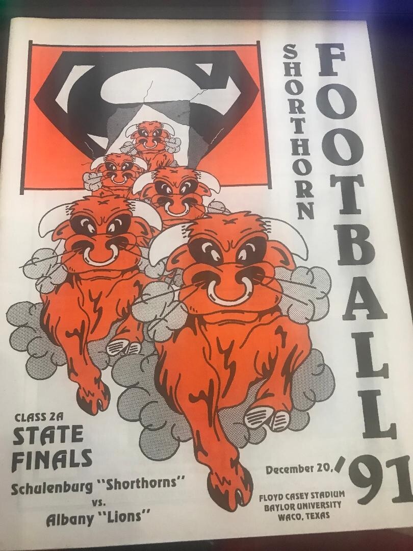 '91 Schulenburg v. Albany Original TX State Final High School Football Program