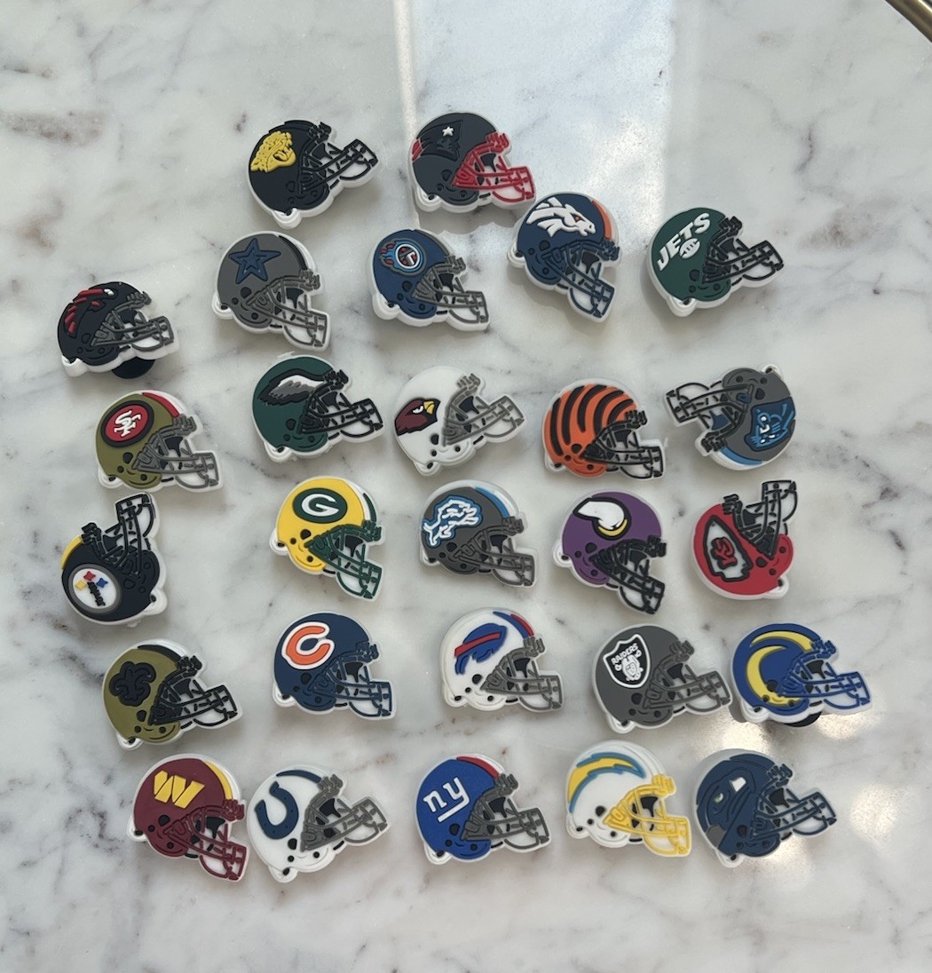 27 NFL Helmets Croc Jibbitz Shoe Sandal Charms NFL Football