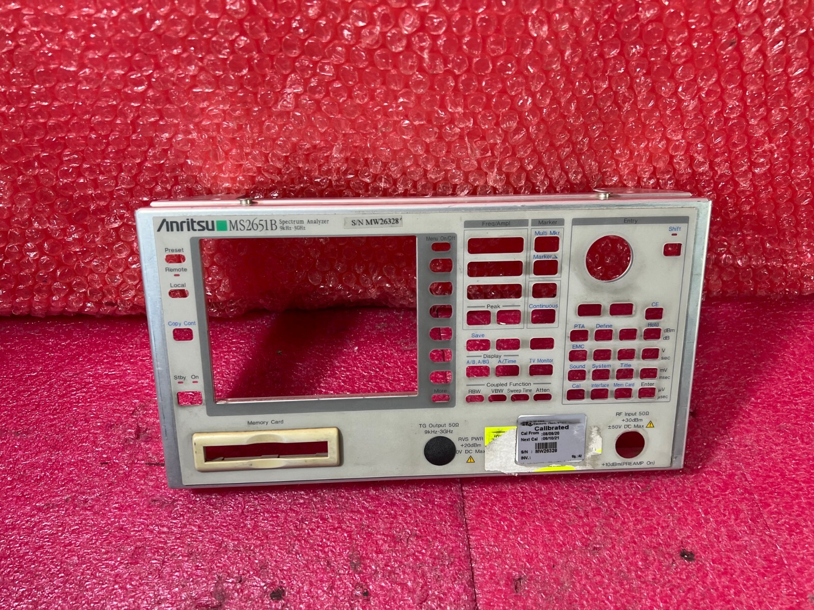 Anritsu MS2651B Spectrum Analyzer 9kHz to 3GHz ''Panel only'' Used