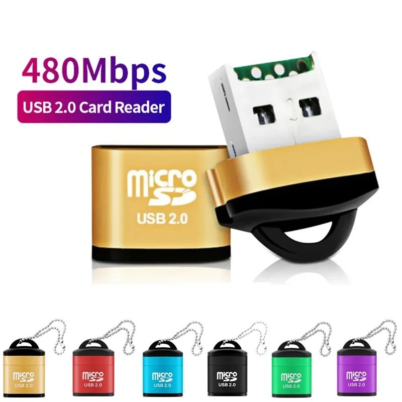 USB 2.0 Micro SD TF Memory Card Reader High Speed Adapter for PC Laptop Mac USB
