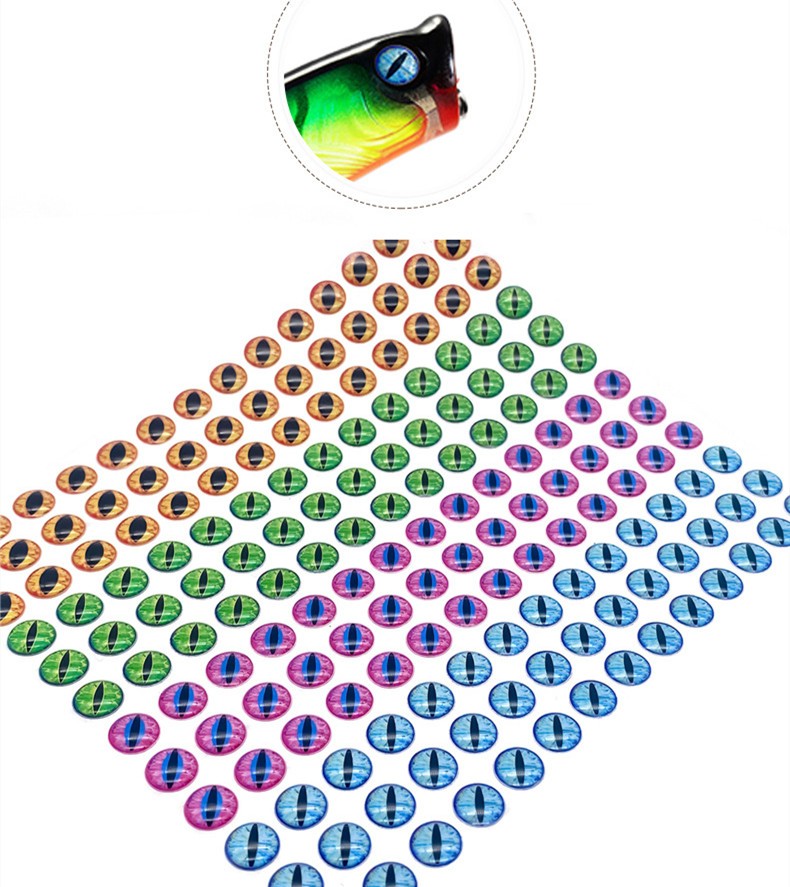 500pcs 3-12mm Holographic Fishing Lure Eyes 3D Fish Eye Artificial Fish Eyes DIY