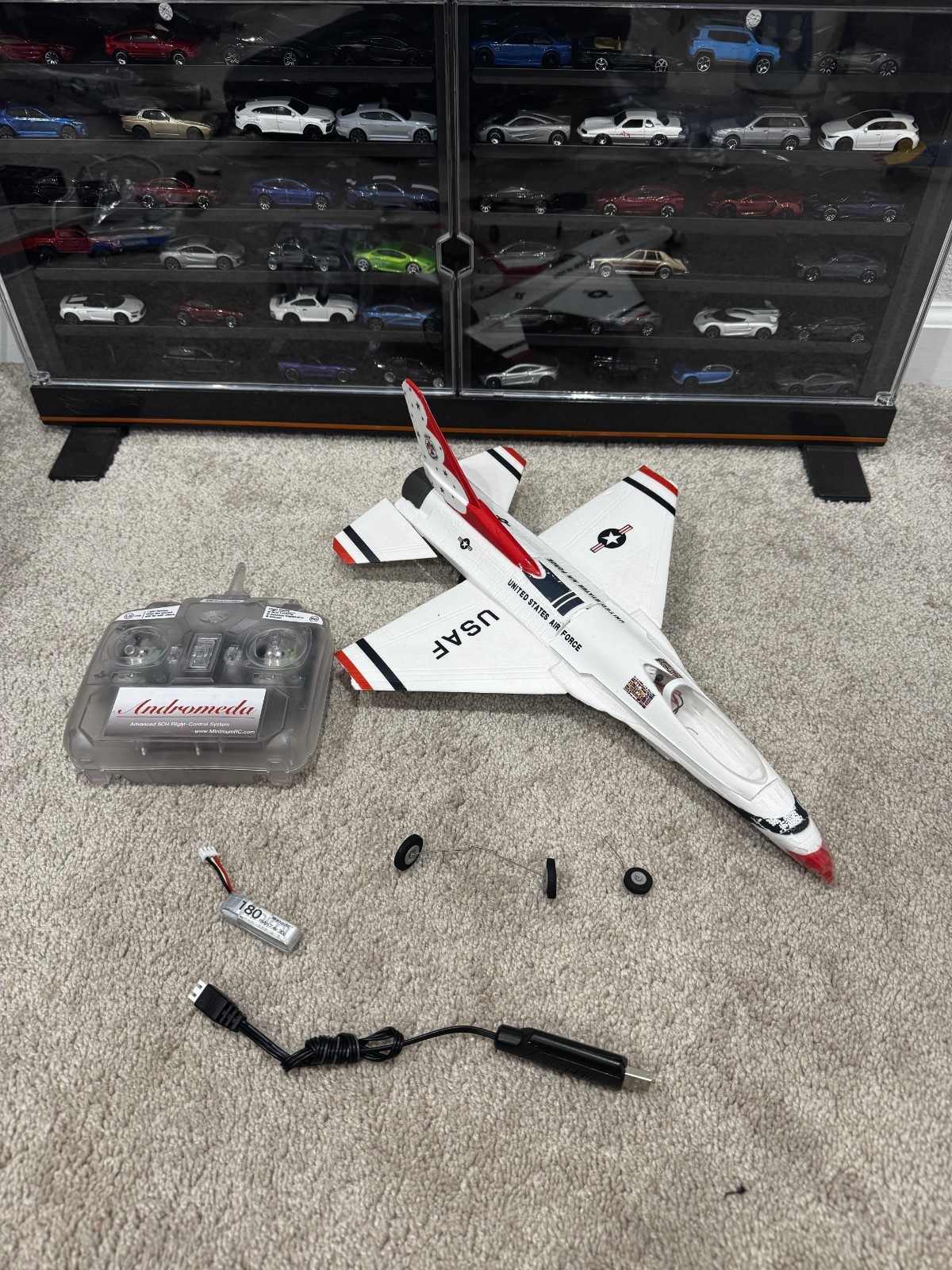 Minimum RC F-16 Thunderbirds Livery 30mm Brushed EDF RTF - Used But Works Good