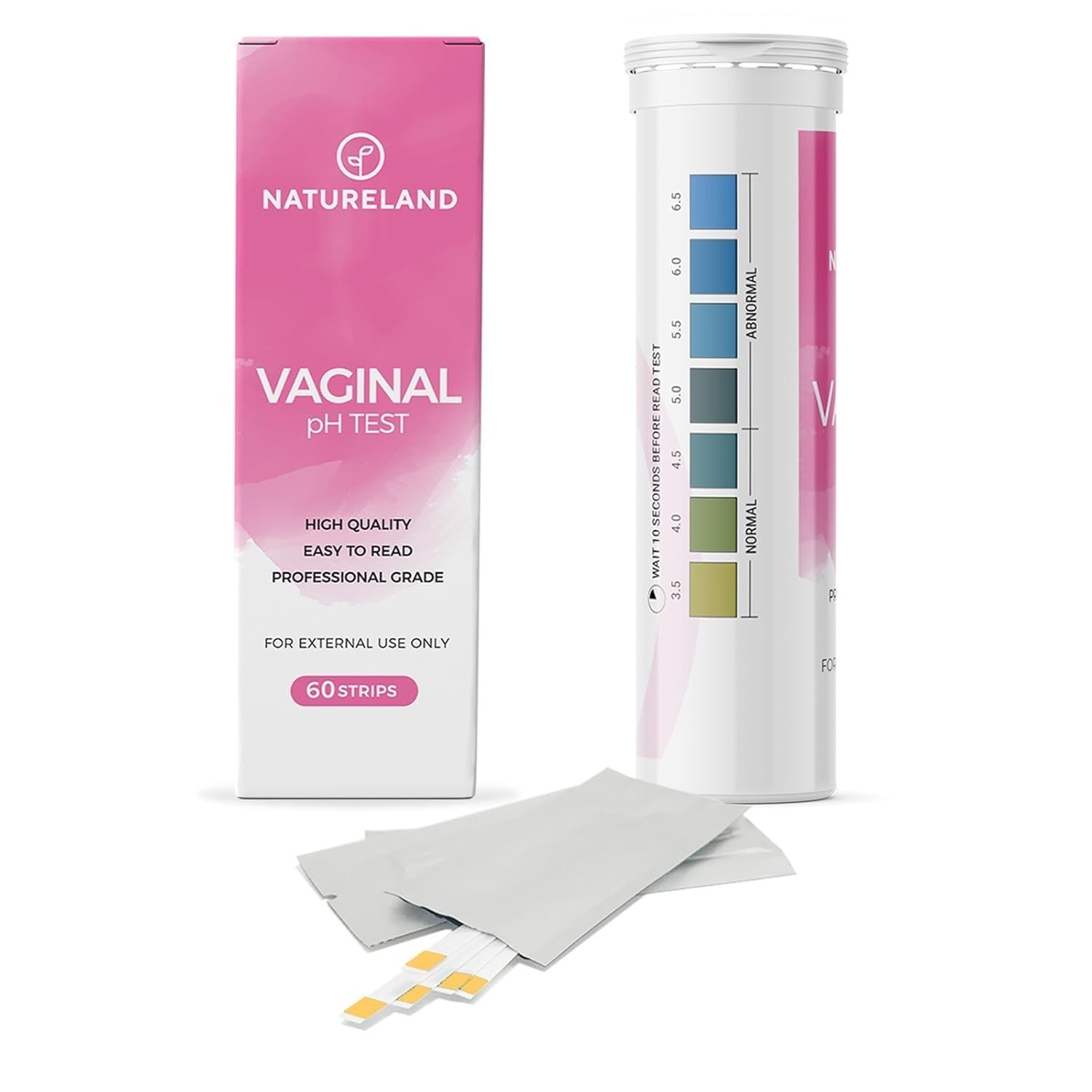 NATURELAND Feminine pH Test Strips 60‑Count – Quick & Accurate Vaginal Health Ki