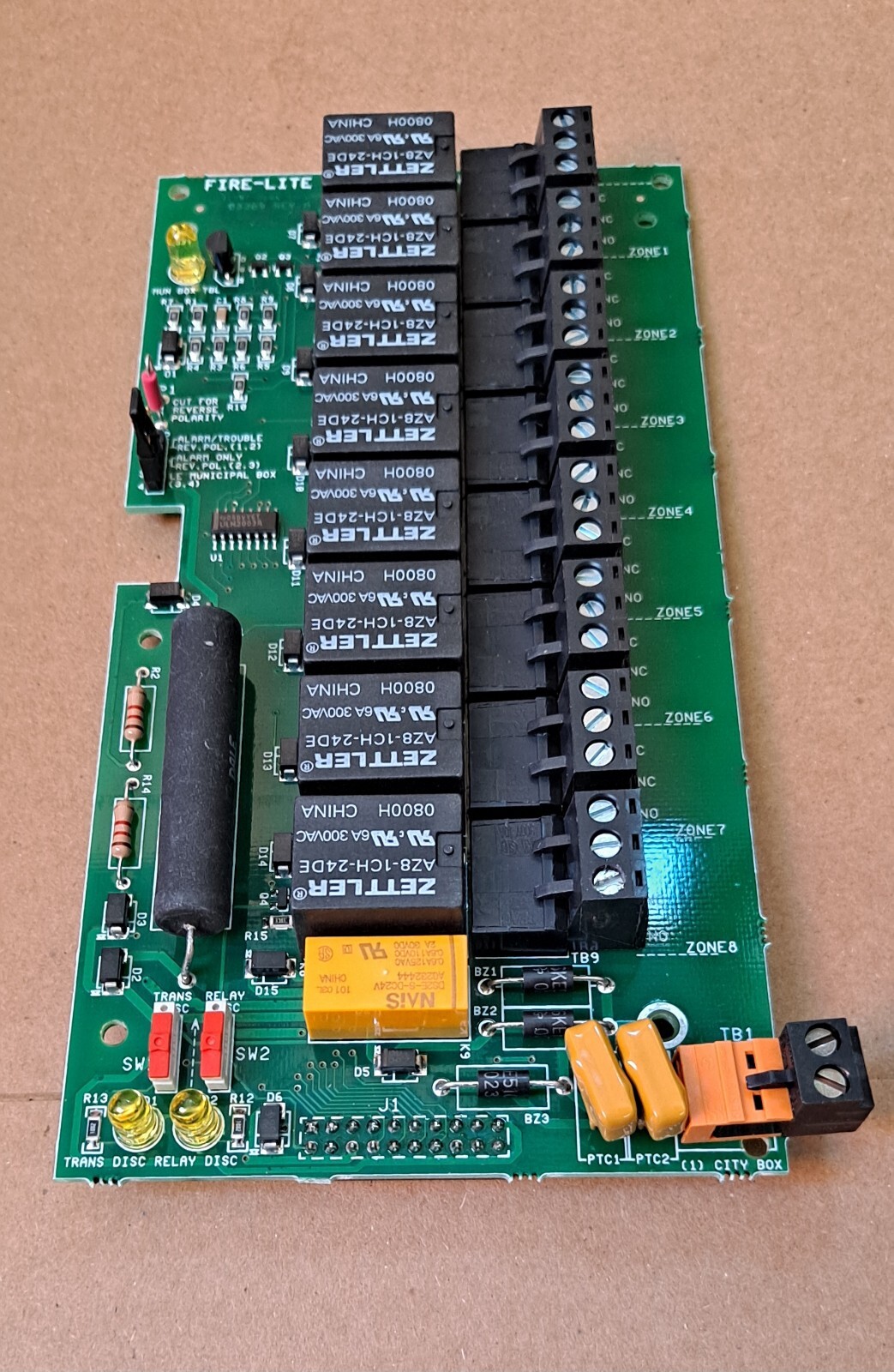 FIRE LITE RTM-8F Fire Alarm 8 Zone Relay Transmitter Module