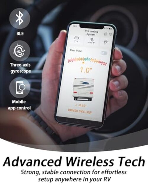 Wireless RV Leveling System - User-Friendly Phone App with Real-Time 3.7"