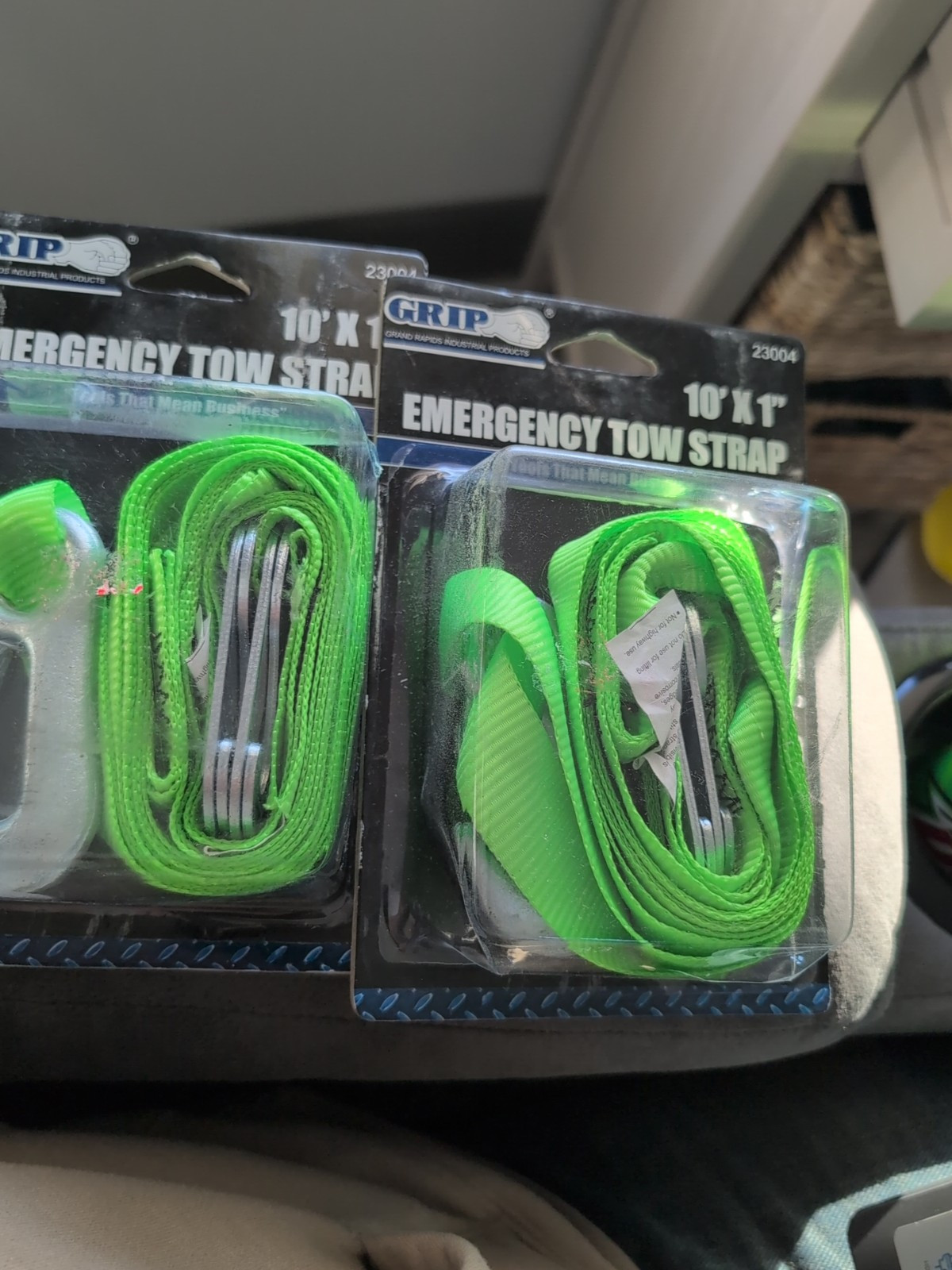 (2) pack Grip New 10’ X 1” Emergency Tow Strap: 23004  250 Lbs