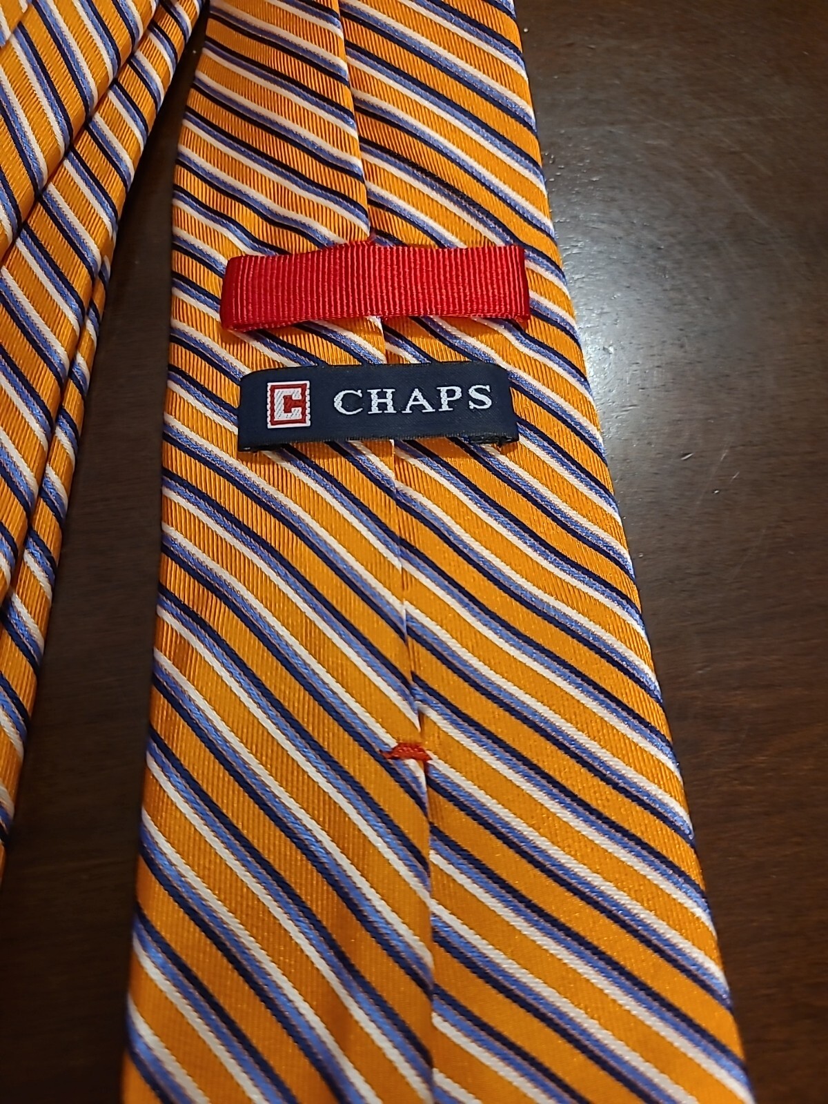 CHAPS STRIPED Print 100% Silk Mens Necktie