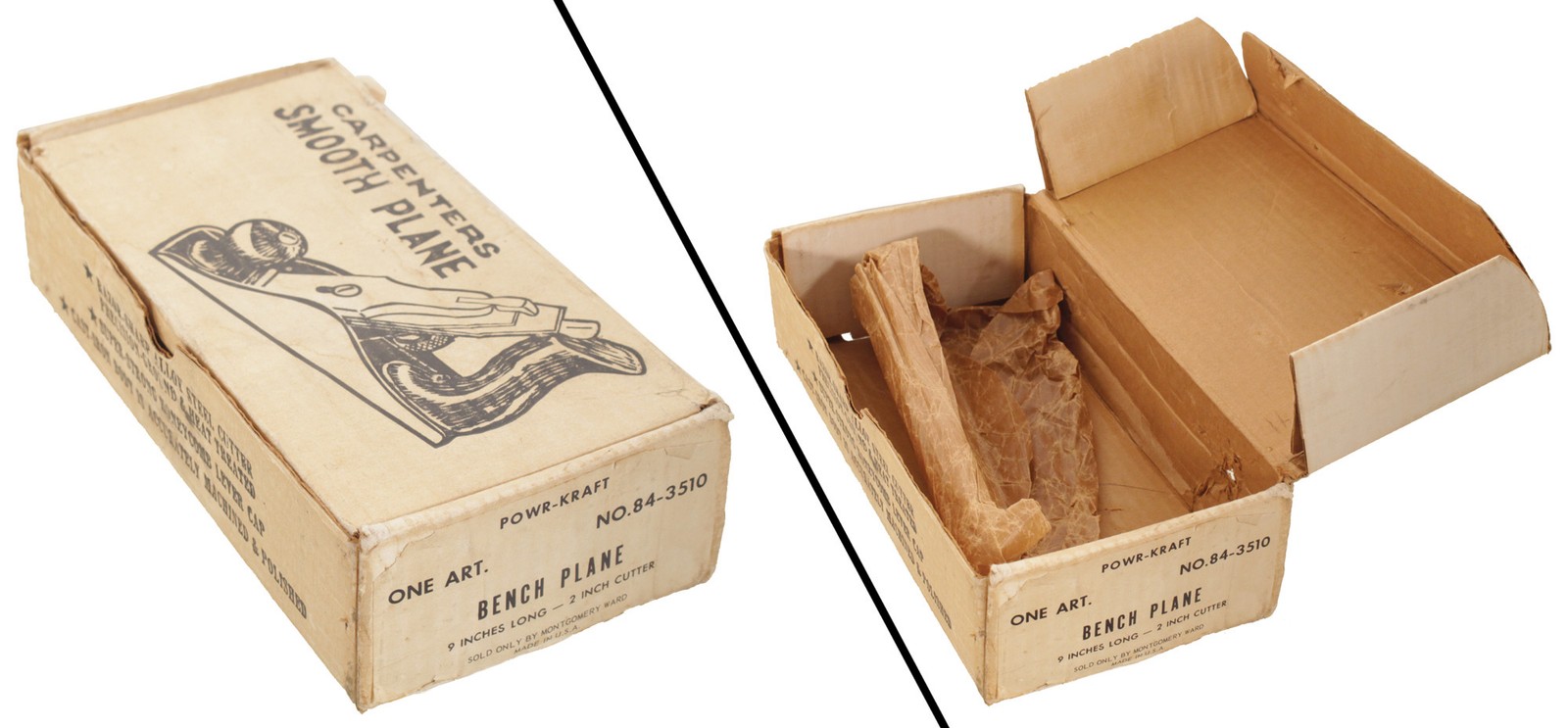Orig. Box for Montgomery Ward No. 84-3547 Rabbet Plane  - mjdtoolparts