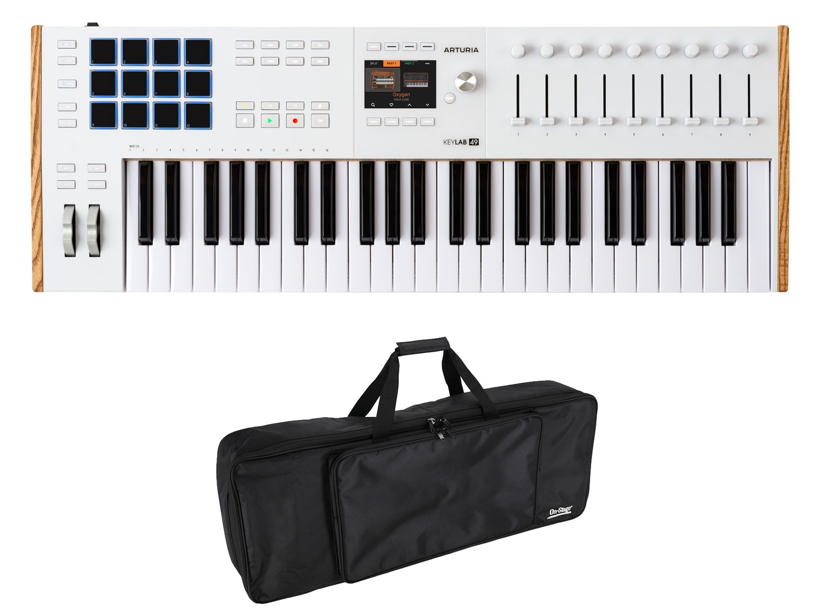 Arturia KEYLAB 49-Key Mk3 White USB Midi Keyboard Controller+On-Stage Bag