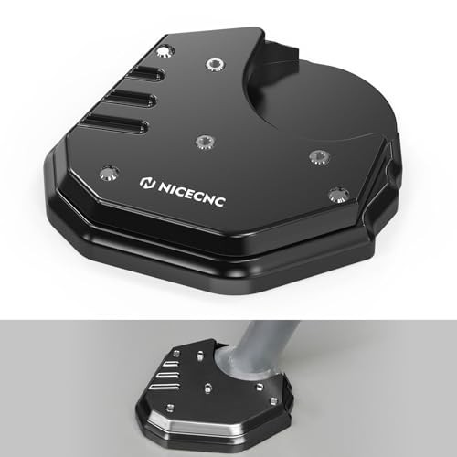 Motorcycle Side Stand Kickstand Extension Pad Compatible with Kawasaki Black
