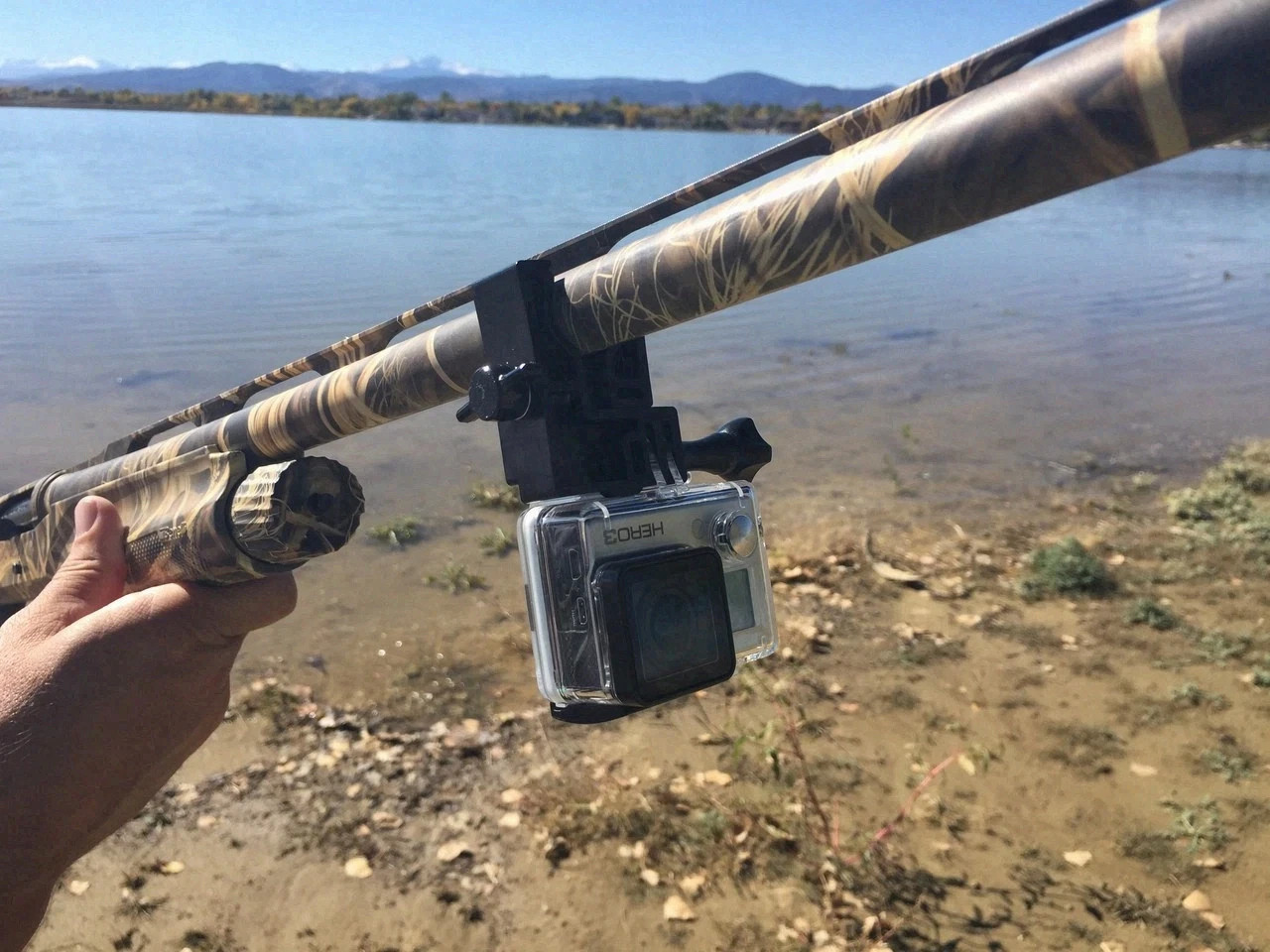GoPro Shotgun Mount, Low Profile does not obstruct ShotGun rib or aiming view