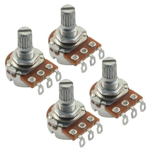 BokWin Guitar Potentiometer 4 Pack, 15mm Short Short 15mm Shaft A250K B250K