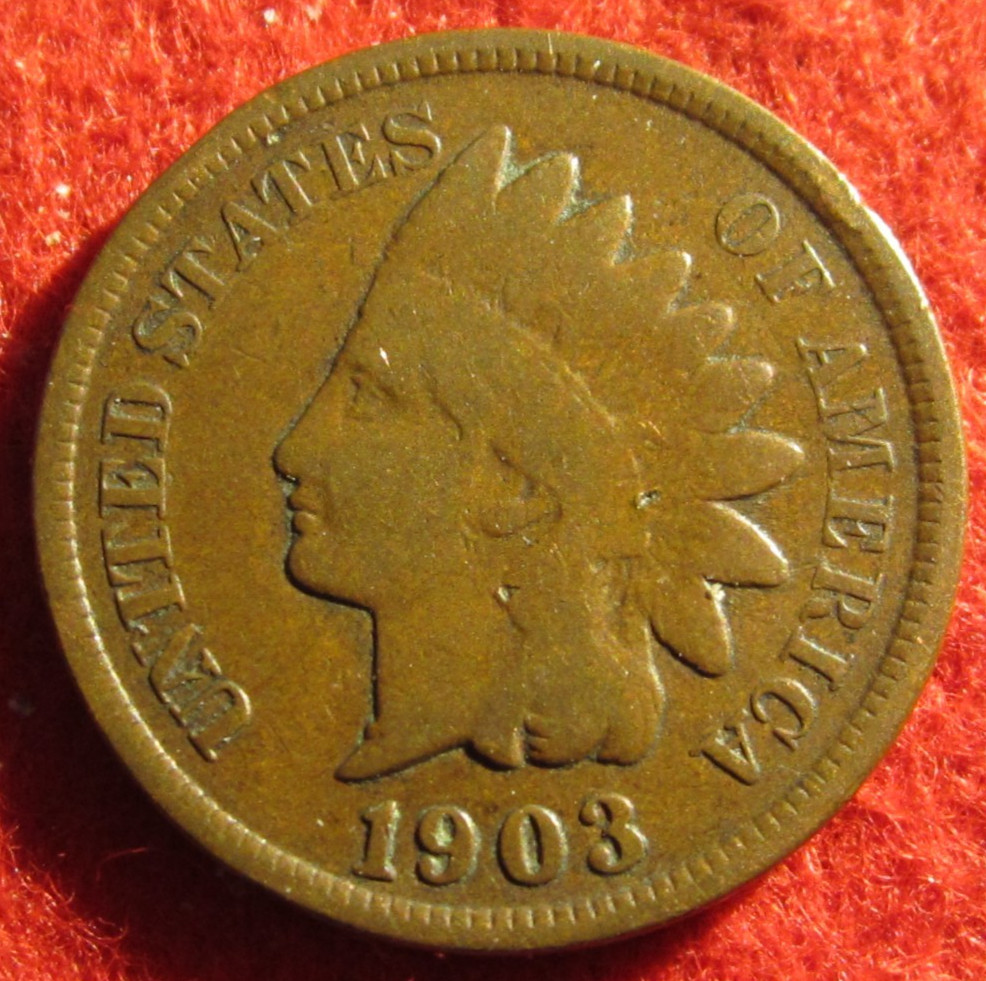 1903 Indian Head Cent/Penny - Circulated - Actual Coin A107