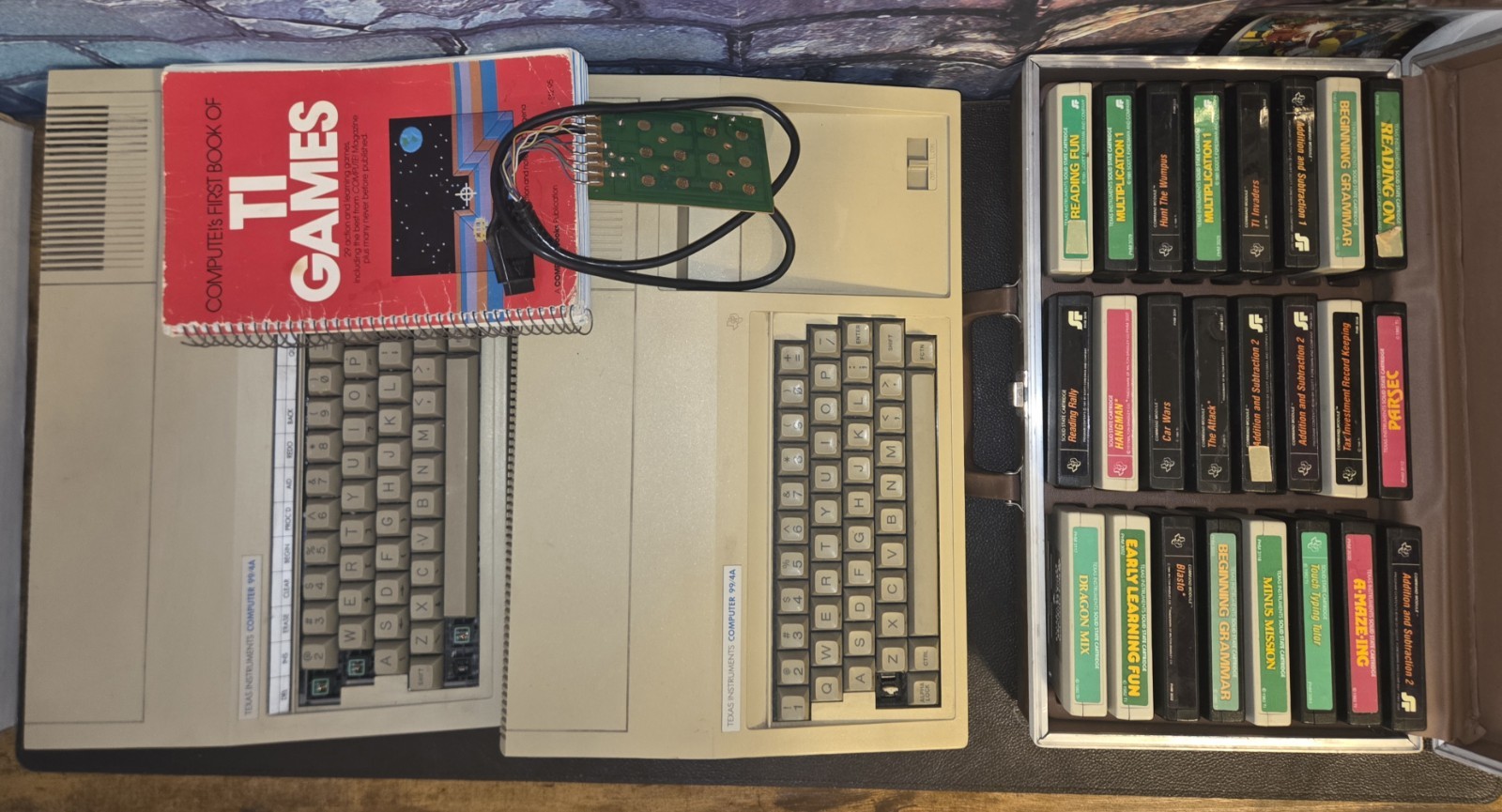 2 Vintage Texas Instruments Home Computer TI-99/4A w games & extras Untested