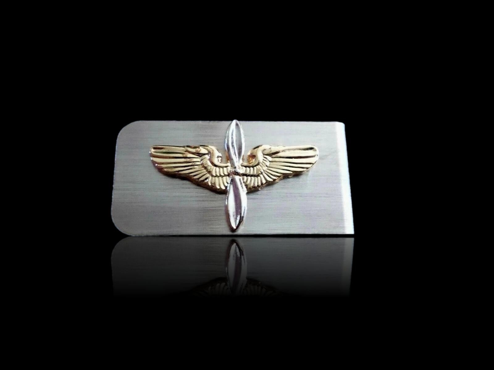 U.S ARMY AIR CORPS AVIATION CADET MONEY CLIP STAINLESS STEEL AIR FORCE USA MADE