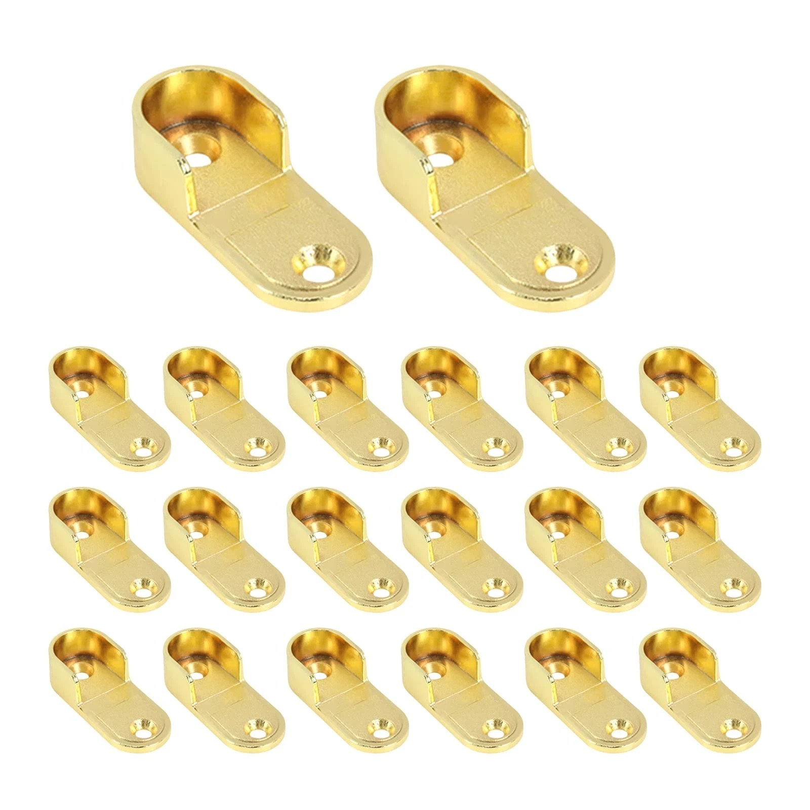 20pcs Oval Closet Rod End Supports, Wardrobe Rod Brackets, Alloy, Fit Rod Ins...