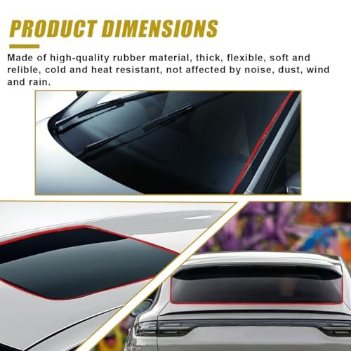 Rubber Seal Strip for Car Front Windshield, 1.7M/ 5.6Ft Cuttable Windshield