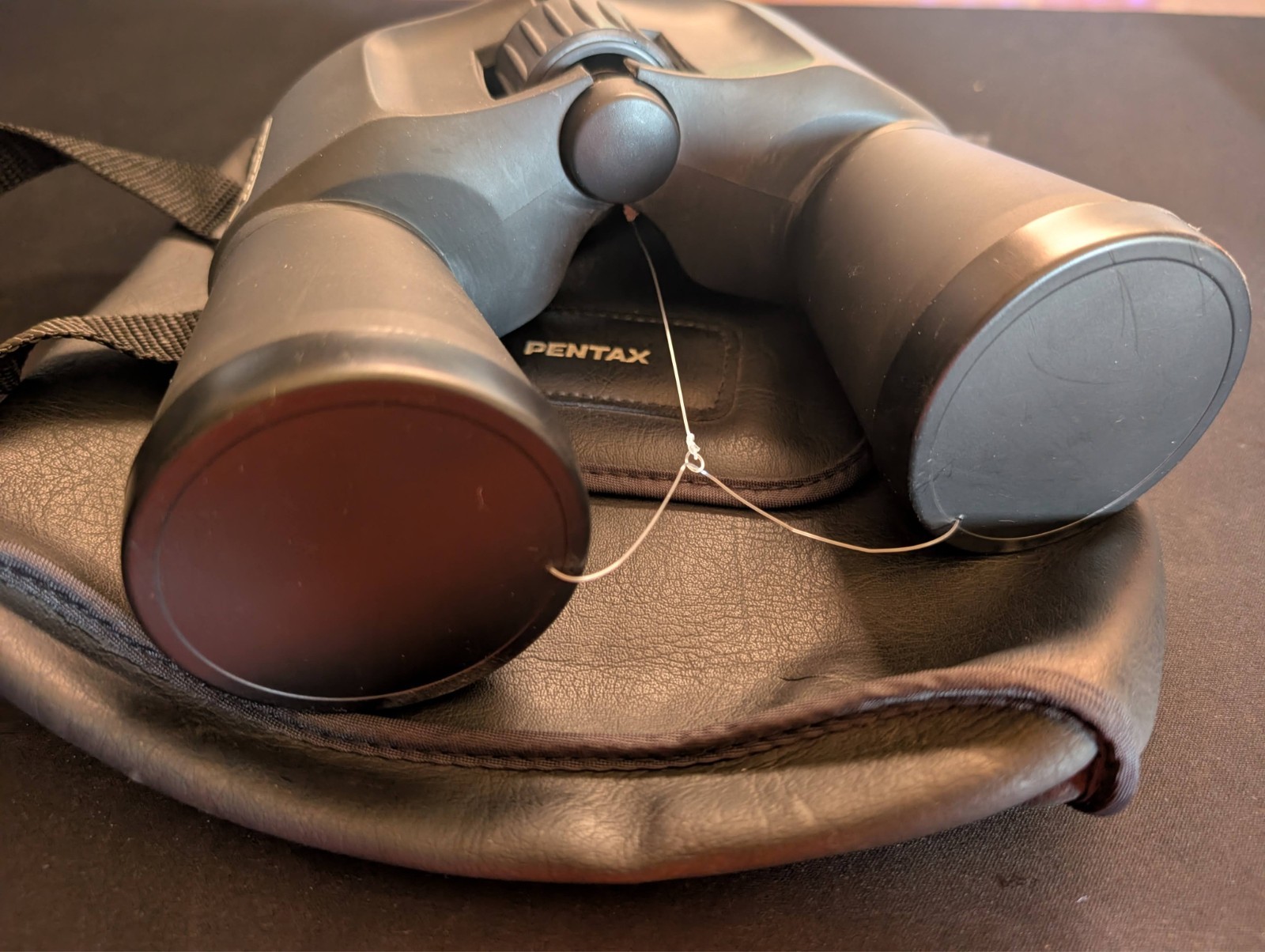 Pentax 12x50 Binoculars w/ Carry Case – Compact Black Field Glasses