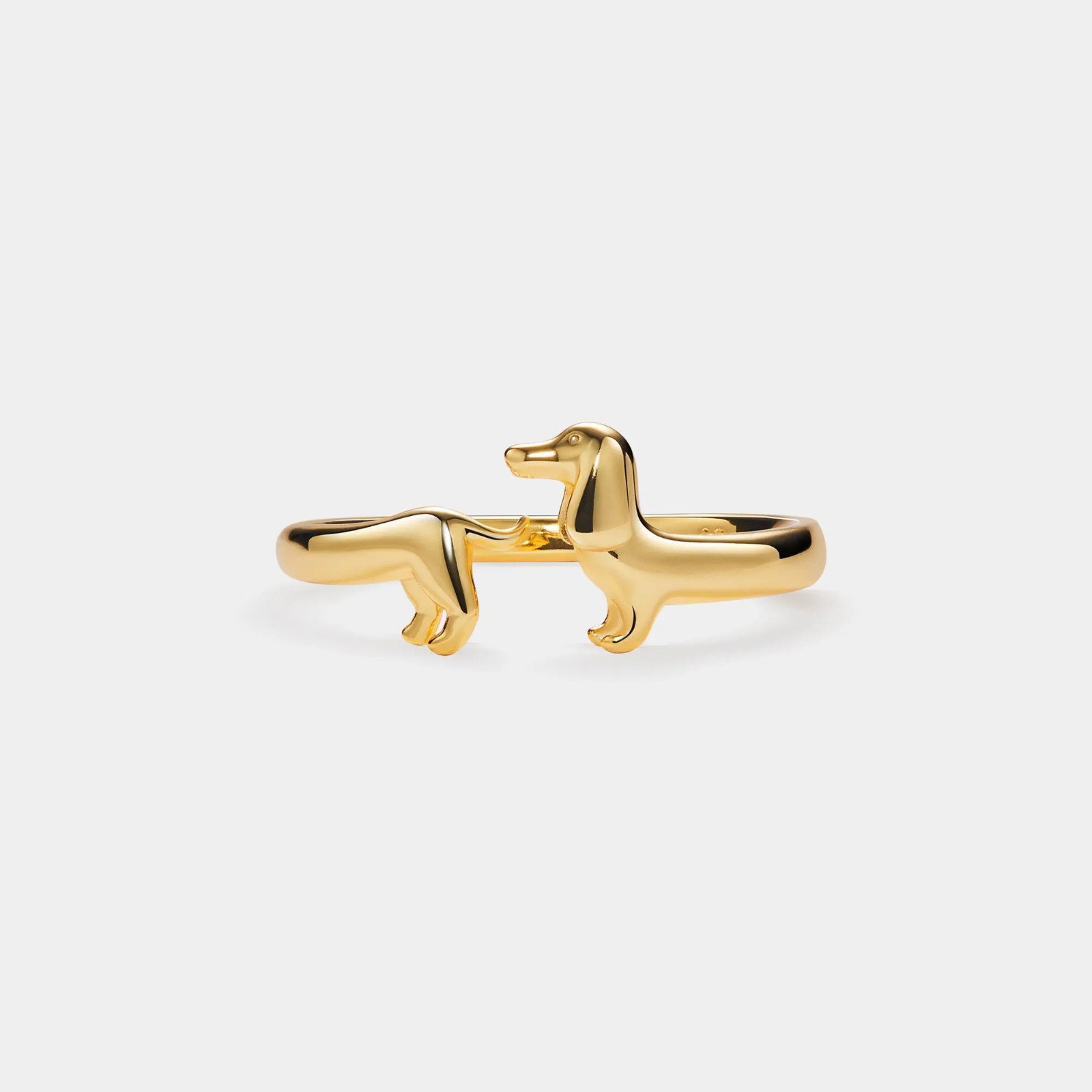 Dachshund Dog Stacking Band Ring in 925 Sterling Silver