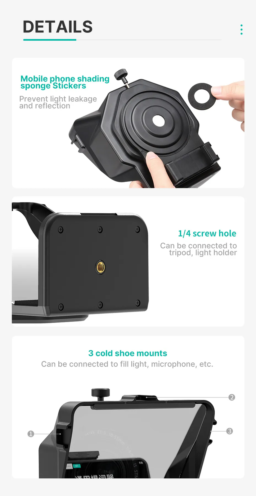 Teleprompter Prompter for Smartphone Phone DSLR Camera Video Making Live Stream