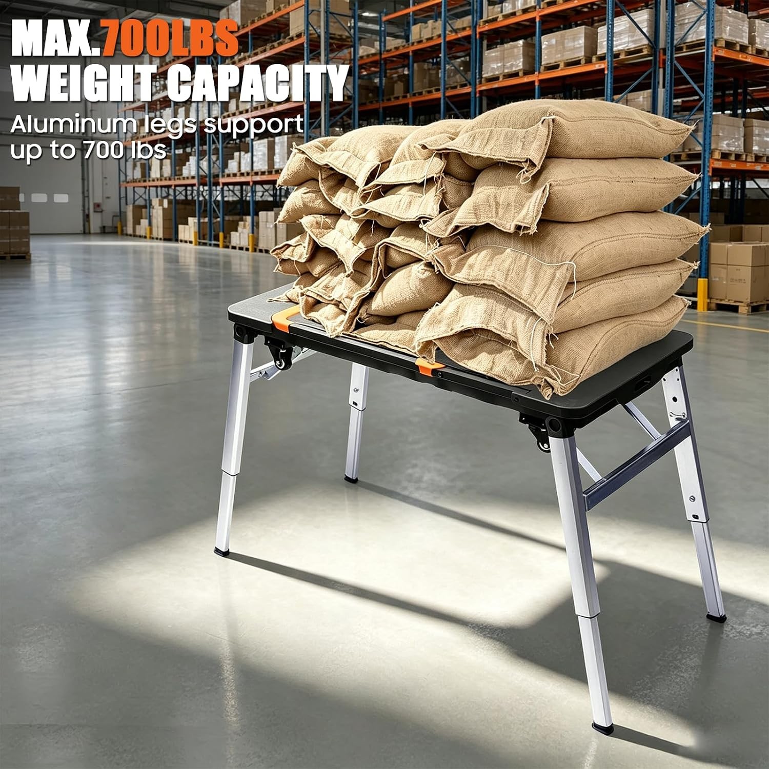 7 in 1 Work Benches Multifunctional Folding Work Table with 4 Wheels |