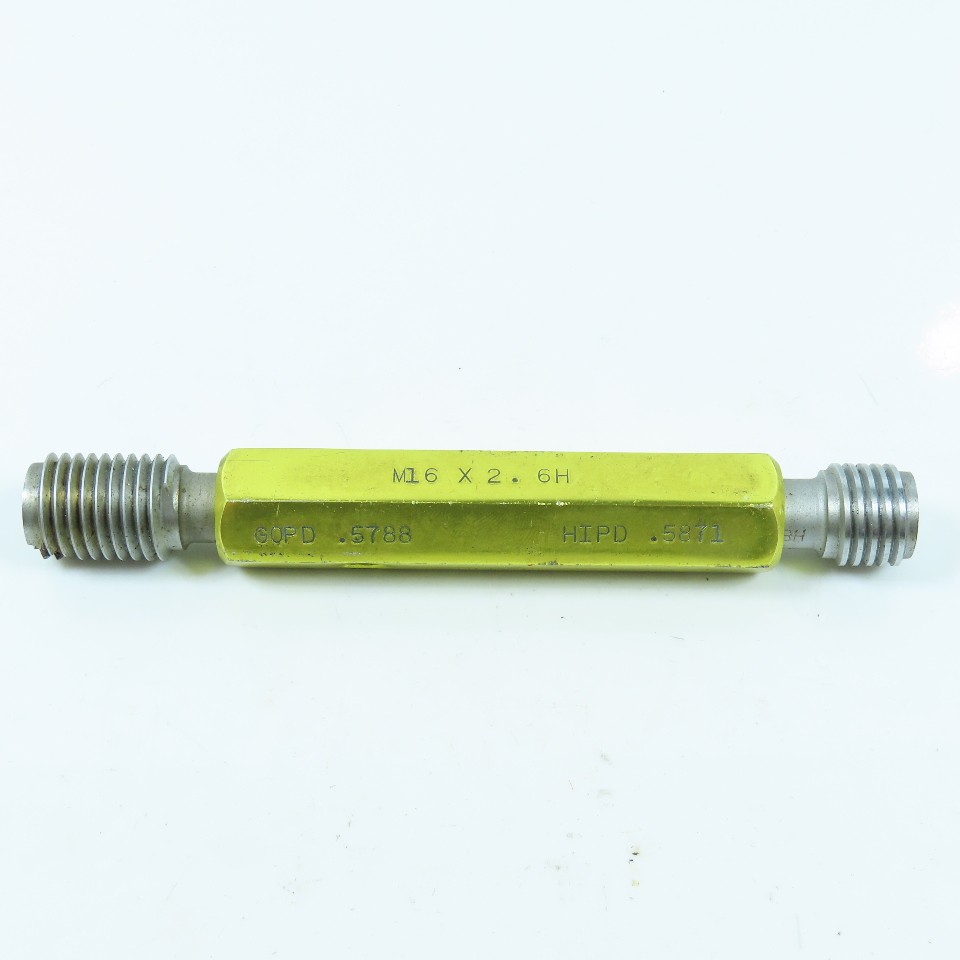 Hemco M16 x 2.0 6H Double End Thread Plug Gage Go PD .5788 No Go .5871