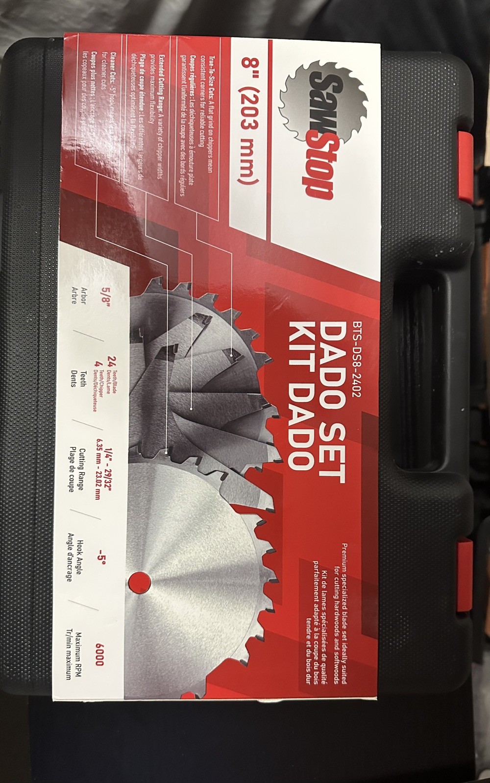 Sawstop BTS-DS8-2402 8" Premium Dado Set New