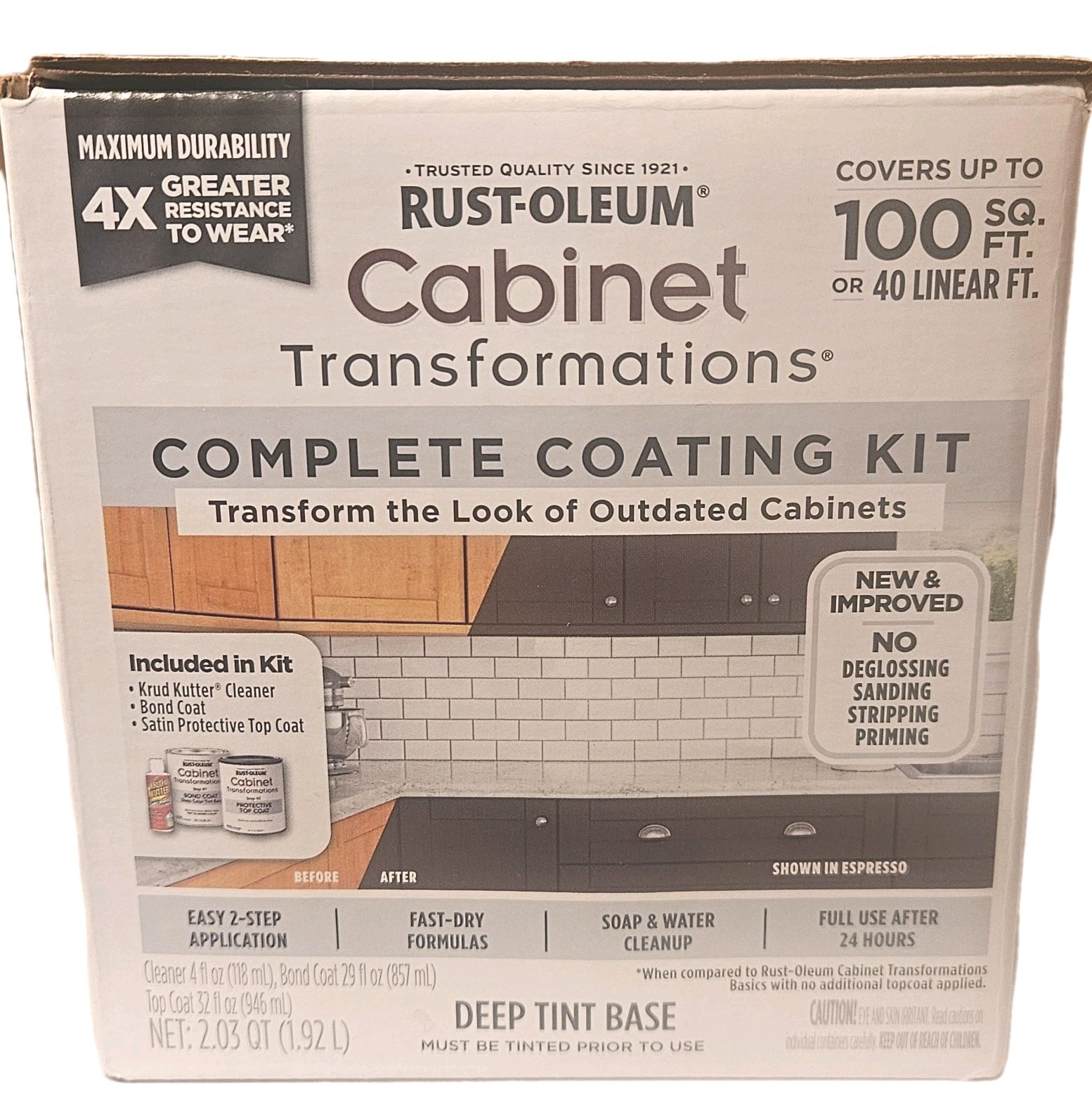 2 Pk Forest Gr Rust-Oleum 380390 Cabinet Transformations Kit Deep Tint Base Kit