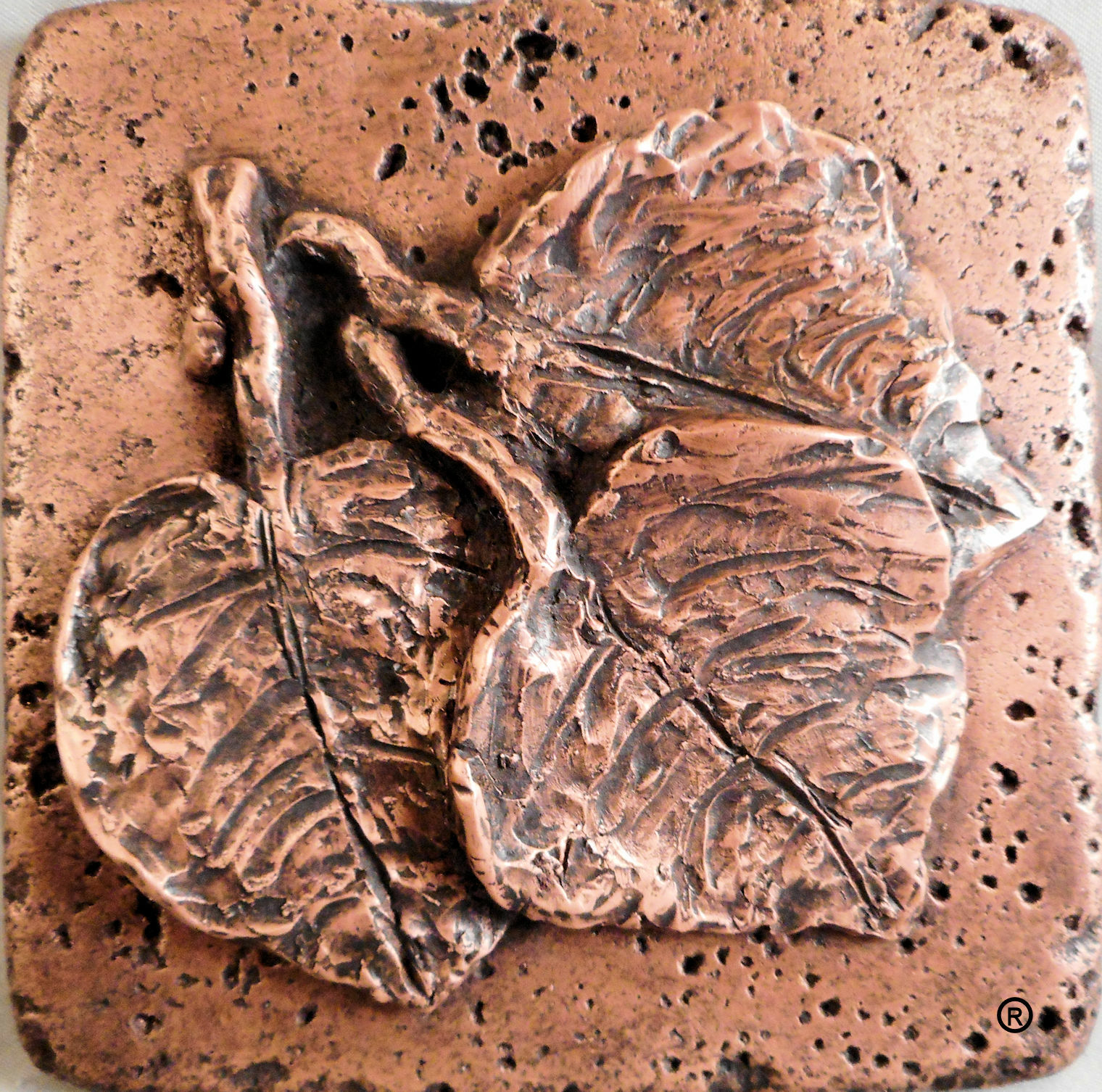 Copper 4"x4" Leaf #3 Wall Tile