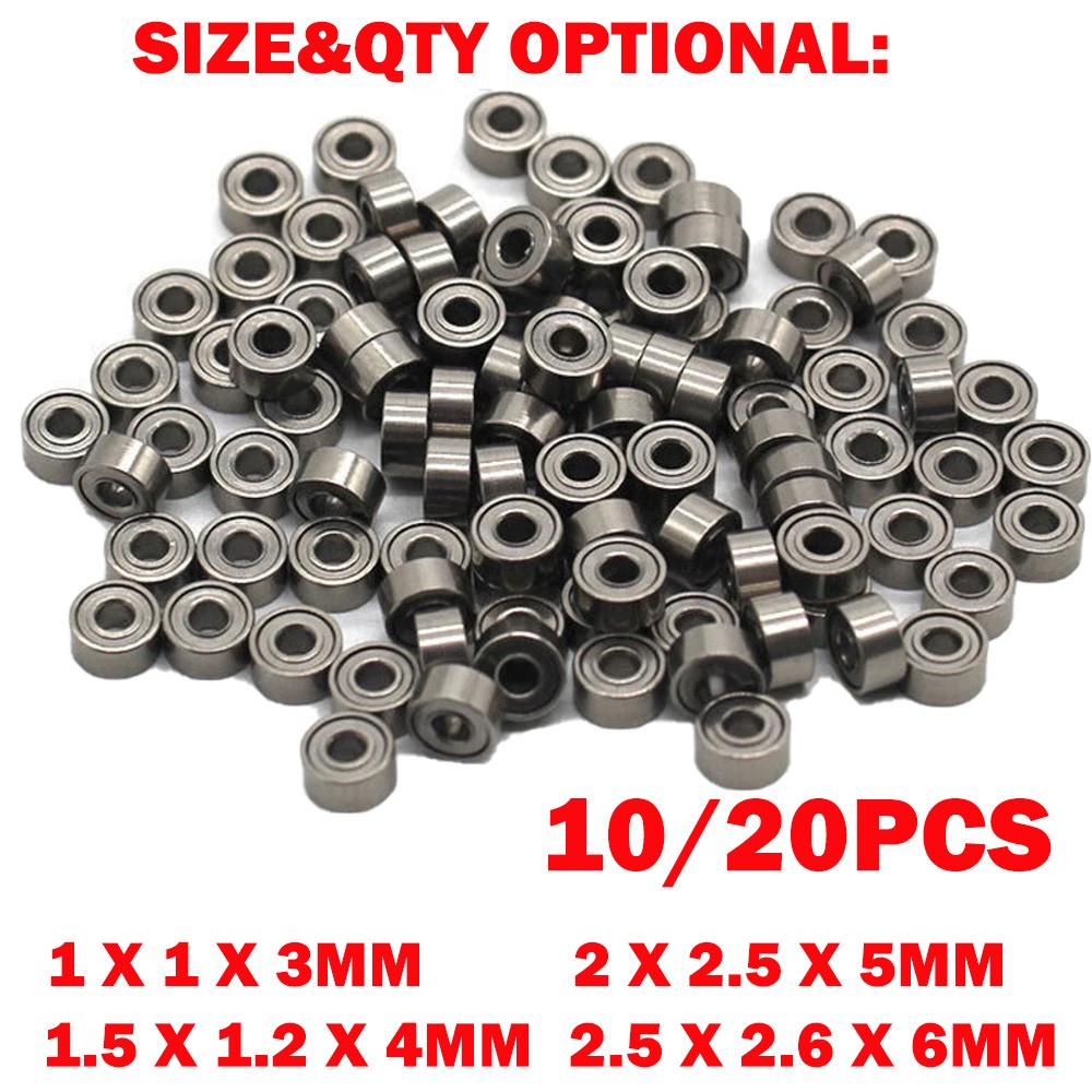 10/20x Miniature Small Bearings 1mm 1.5mm 2mm 2.5mm For Remote Control Models US