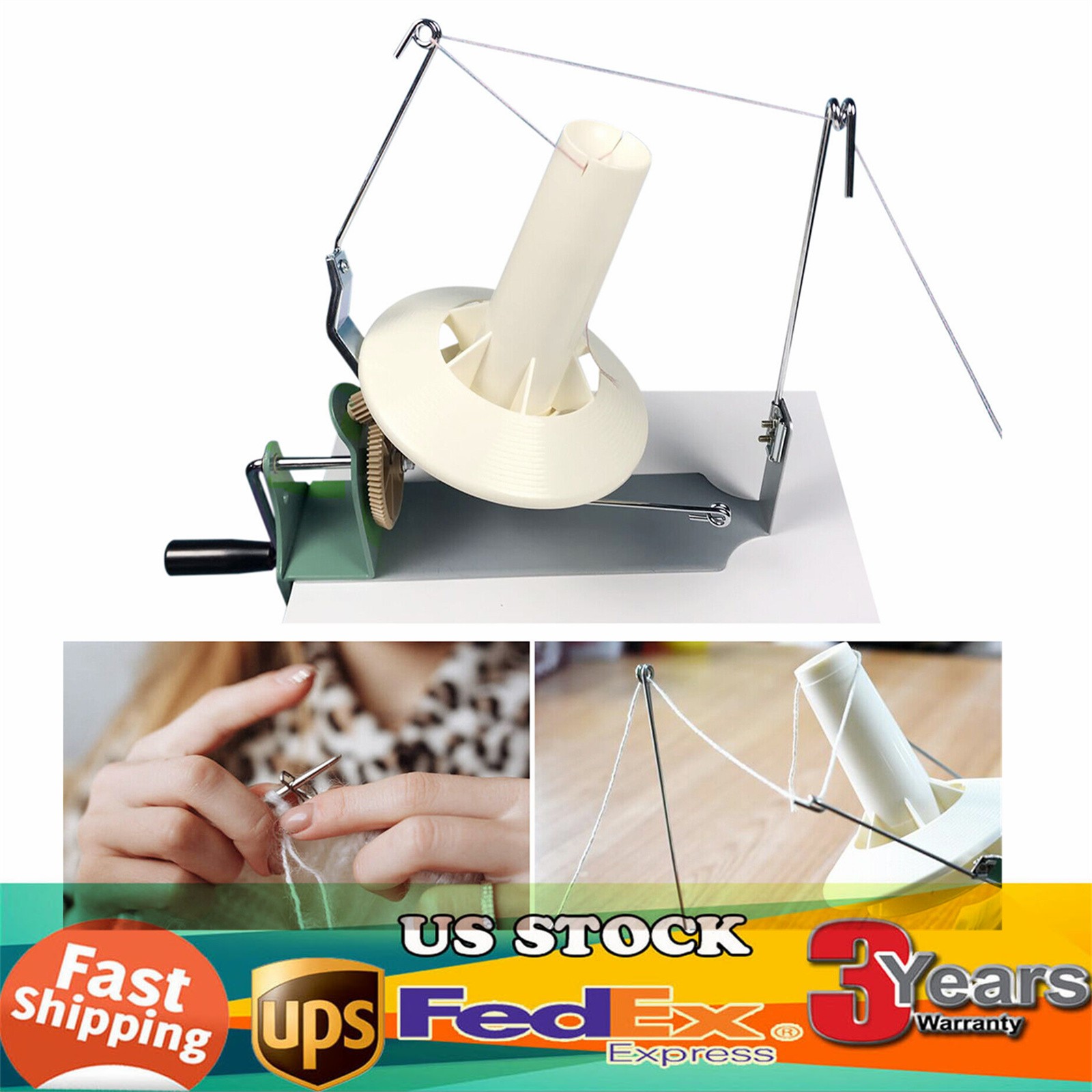 Hand Operated Large Yarn Ball Winder Jumbo Nylon Fiber/Wool/String Ball Winder