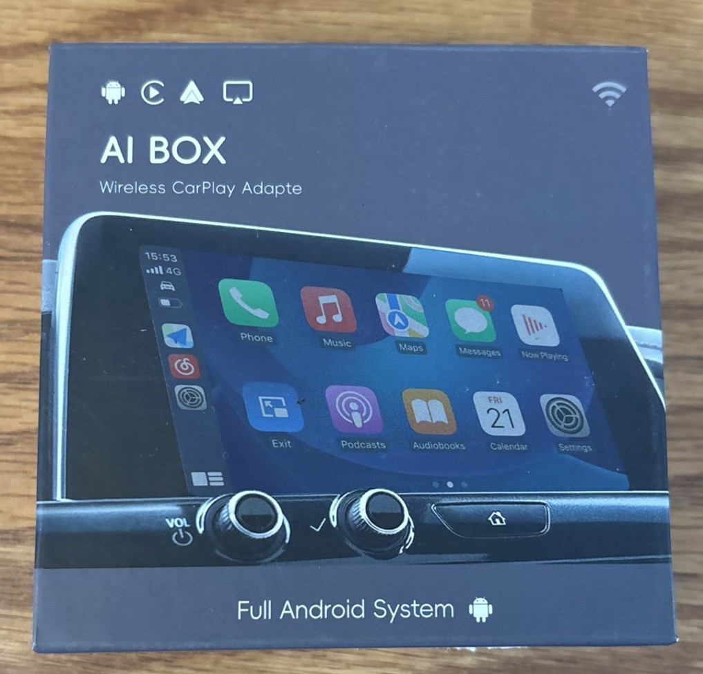 AI Box Wireless CarPlay Android Auto Adapter Plug & Play 4GB RAM + 32GB ROM