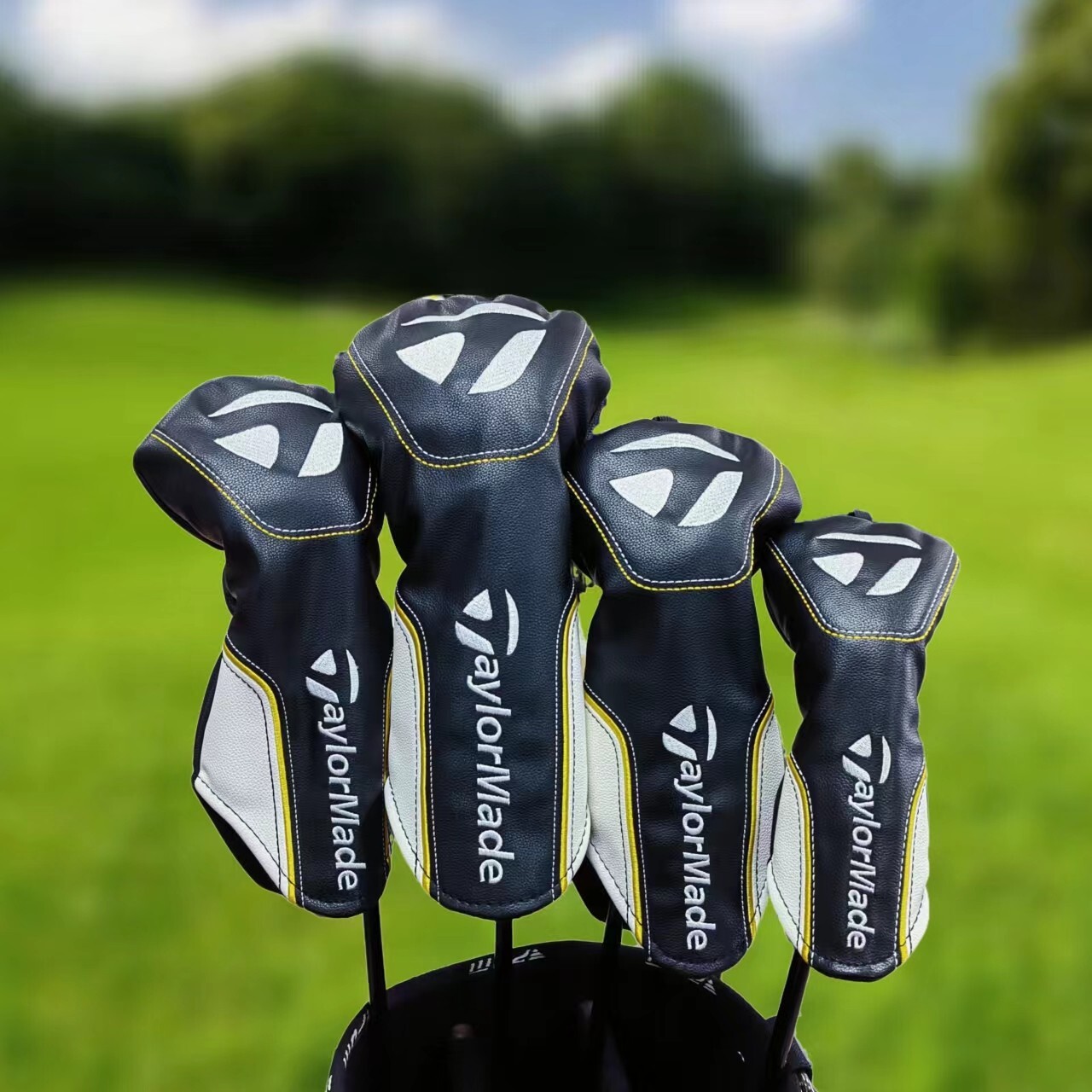 Classic-taylor/made-Black/White Gold  Driver Wood Hybrid club HeadCover 135UT