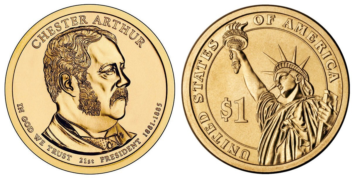 2012-D   President CHESTER ARTHUR Presidential Golden Dollar  1-Coin