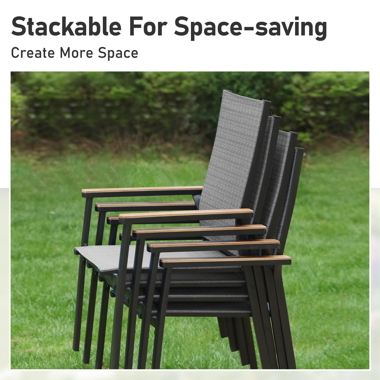 5 Pcs Outdoor Dining Set Patio Furniture Set Aluminum Lightweight Chairs & Table