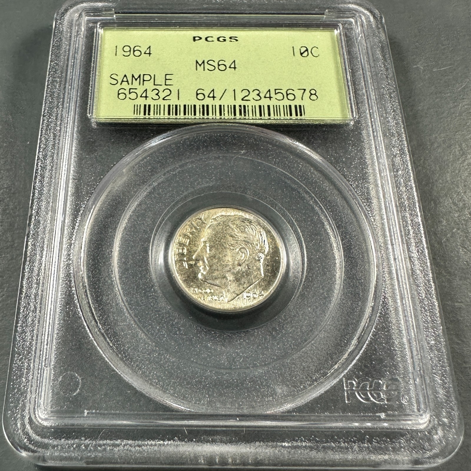 1964 10C SILVER Roosevelt Dime PCGS MS64 SAMPLE (90221)