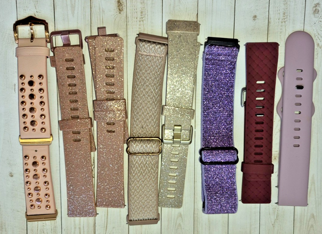 Fitbit Versa 2 Bands Adjustable  LOT OF 8- Sparkly Rose Golds