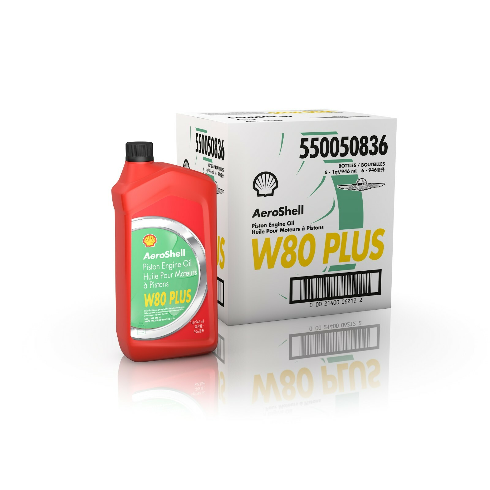 AeroShell W80 PLUS Oil - 2 Cases (12 Quarts) - Free Shipping! - 550050836