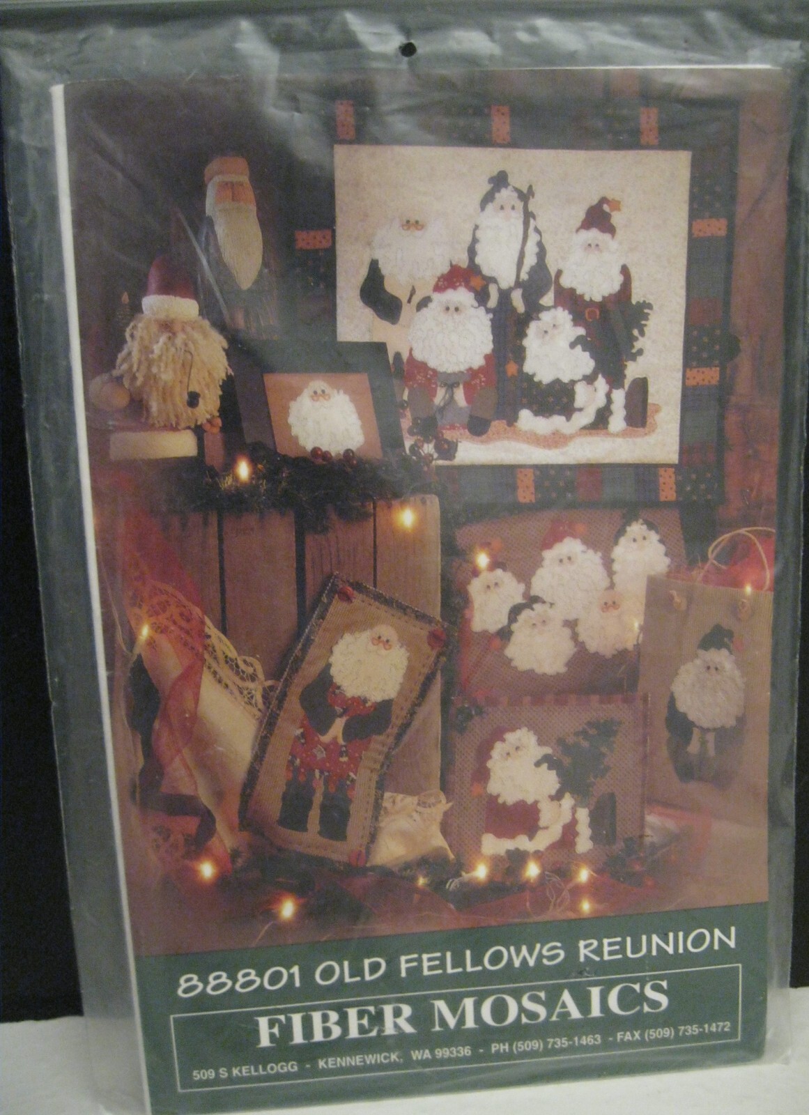 88801  OLD FELLOWS  REUNION  FIBER MOSAICS   SANTA CLAUS PATTERNS COPYRIGHT 1995