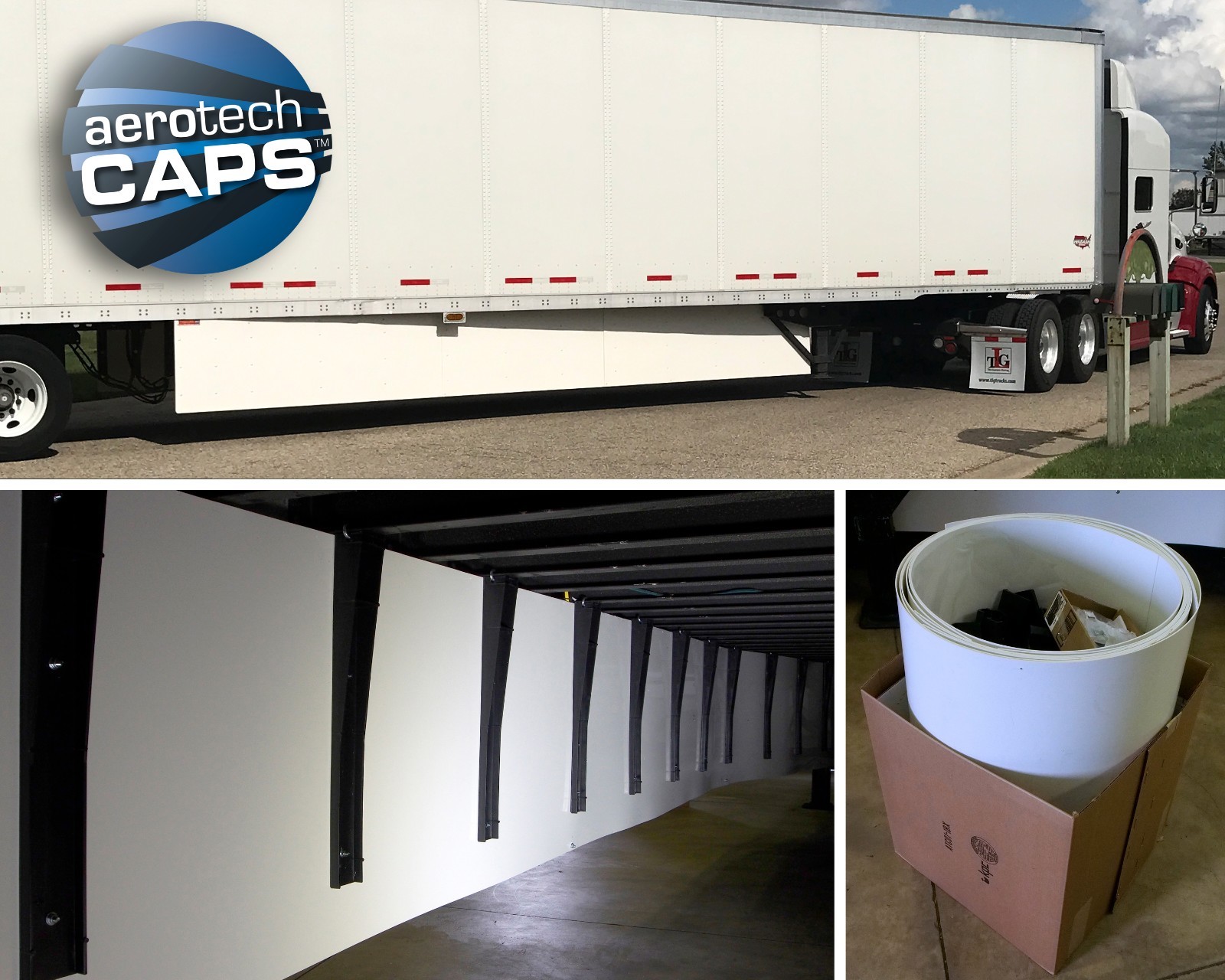 Aerodynamic Trailer Skirt (2) BLACK for Semi-Truck: SAVE FUEL! By AeroTech Caps