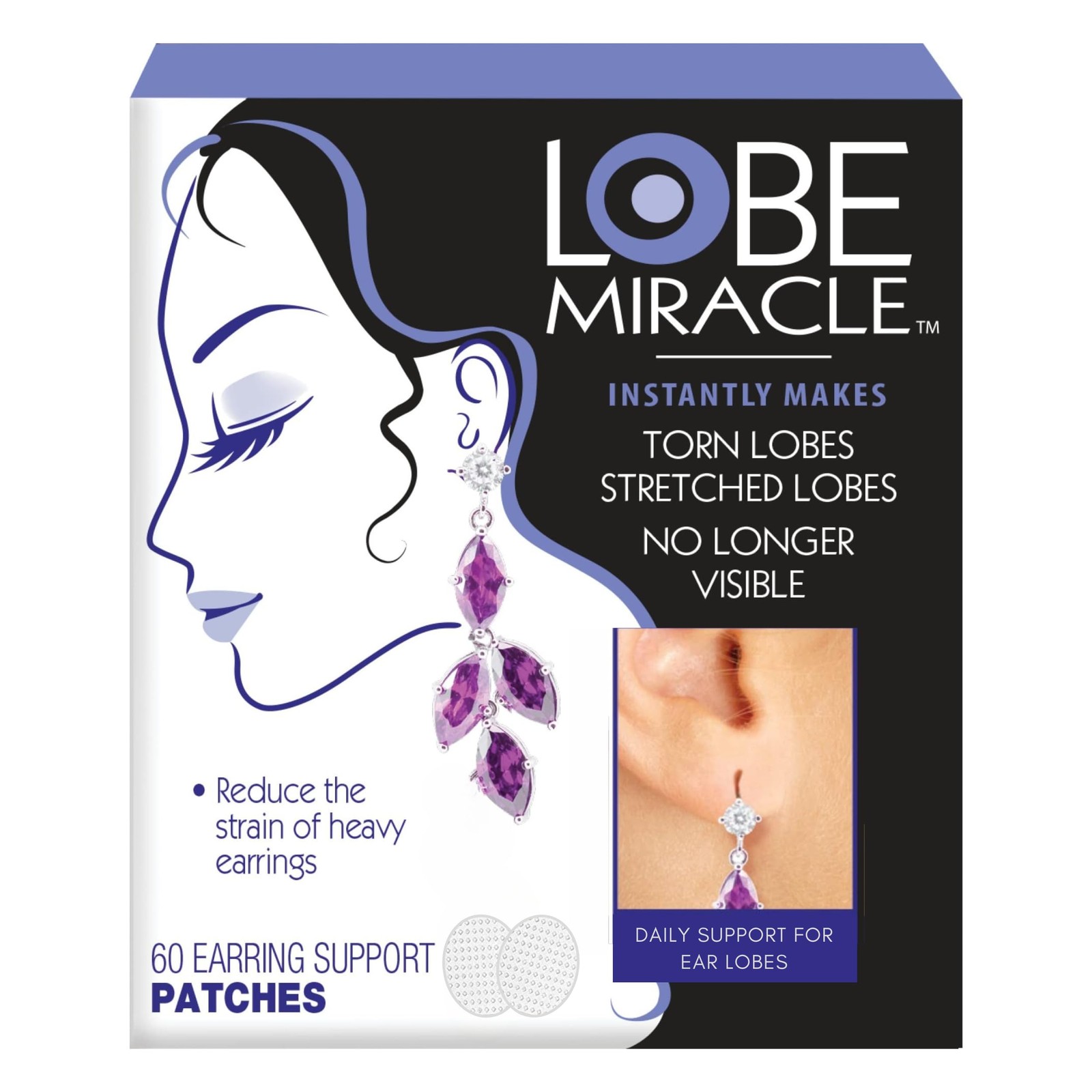 - Clear Earring Support Patches - Earring Backs For Droopy Ears - Ear Care Pr...