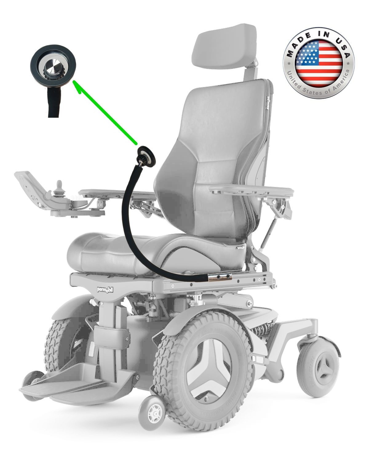 COMPATIBLE WITH PERMOBIL OR QUANTUM WHEELCHAIR PHONE HOLDER MAGSAFE STYLE
